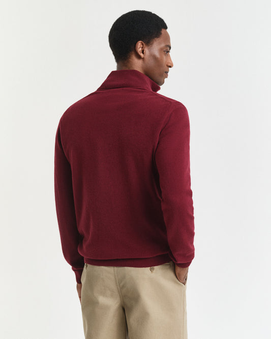 Pull demi-zip en lambswool superfine