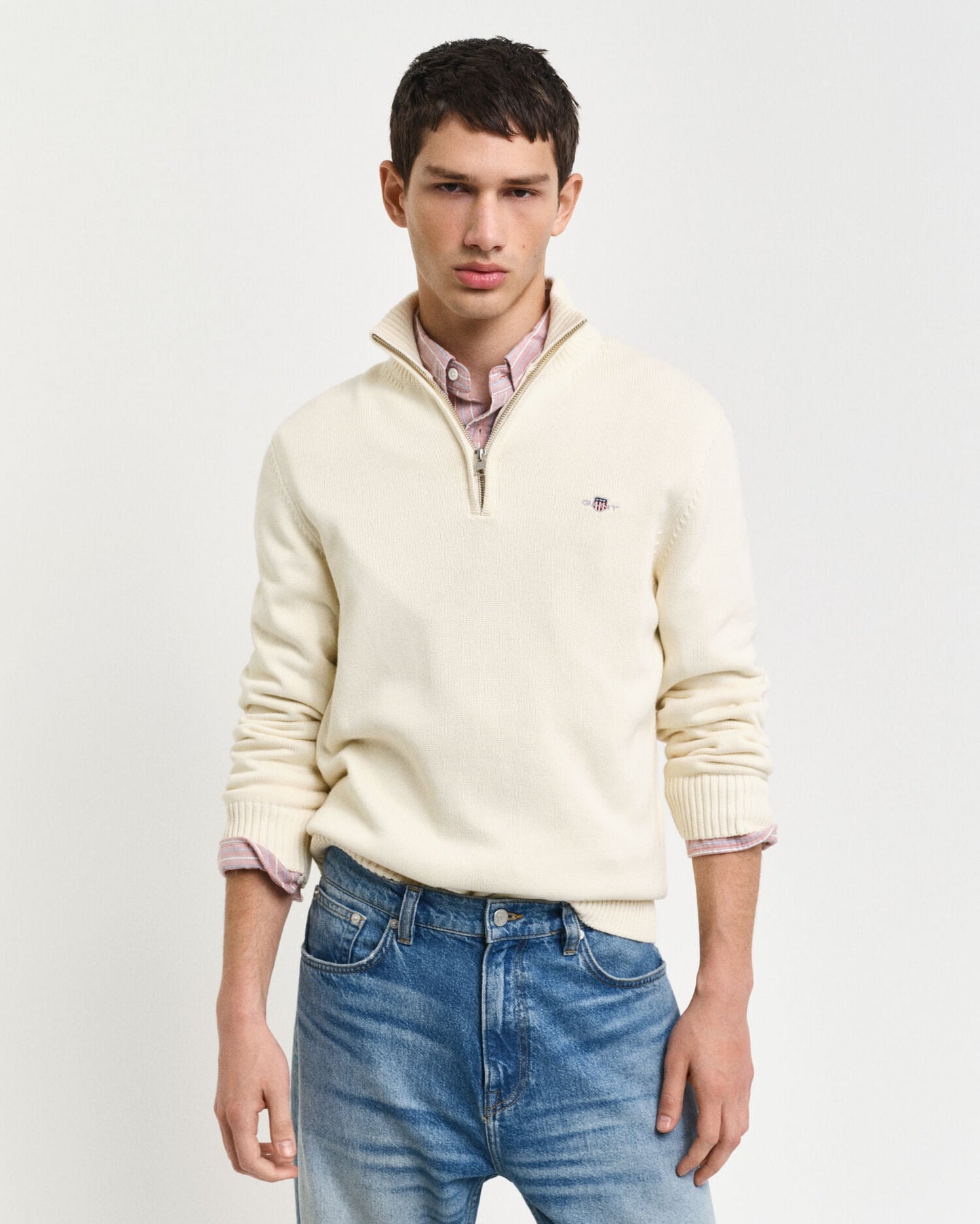 Freizeit-Baumwoll-Half-Zip-Pullover