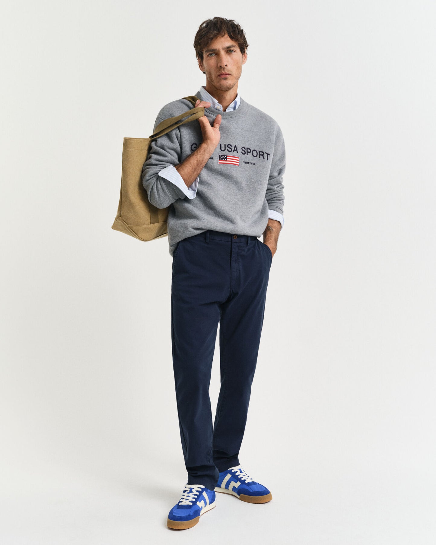 Pantalon chino structuré dobby coupe ajustée