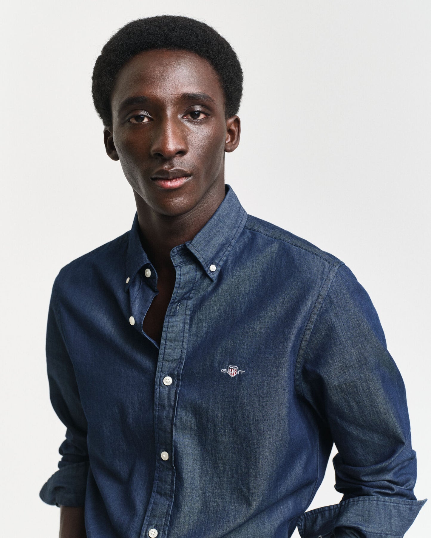 Slim-Fit-Hemd in Indigo