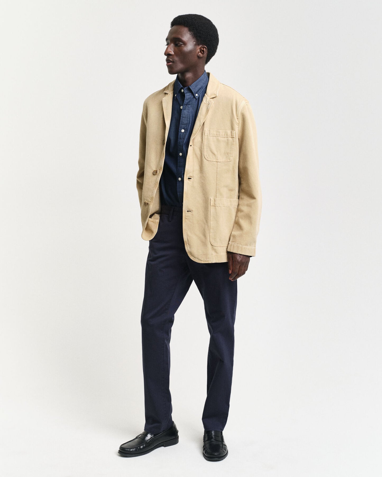 Slim-Fit-Hemd in Indigo