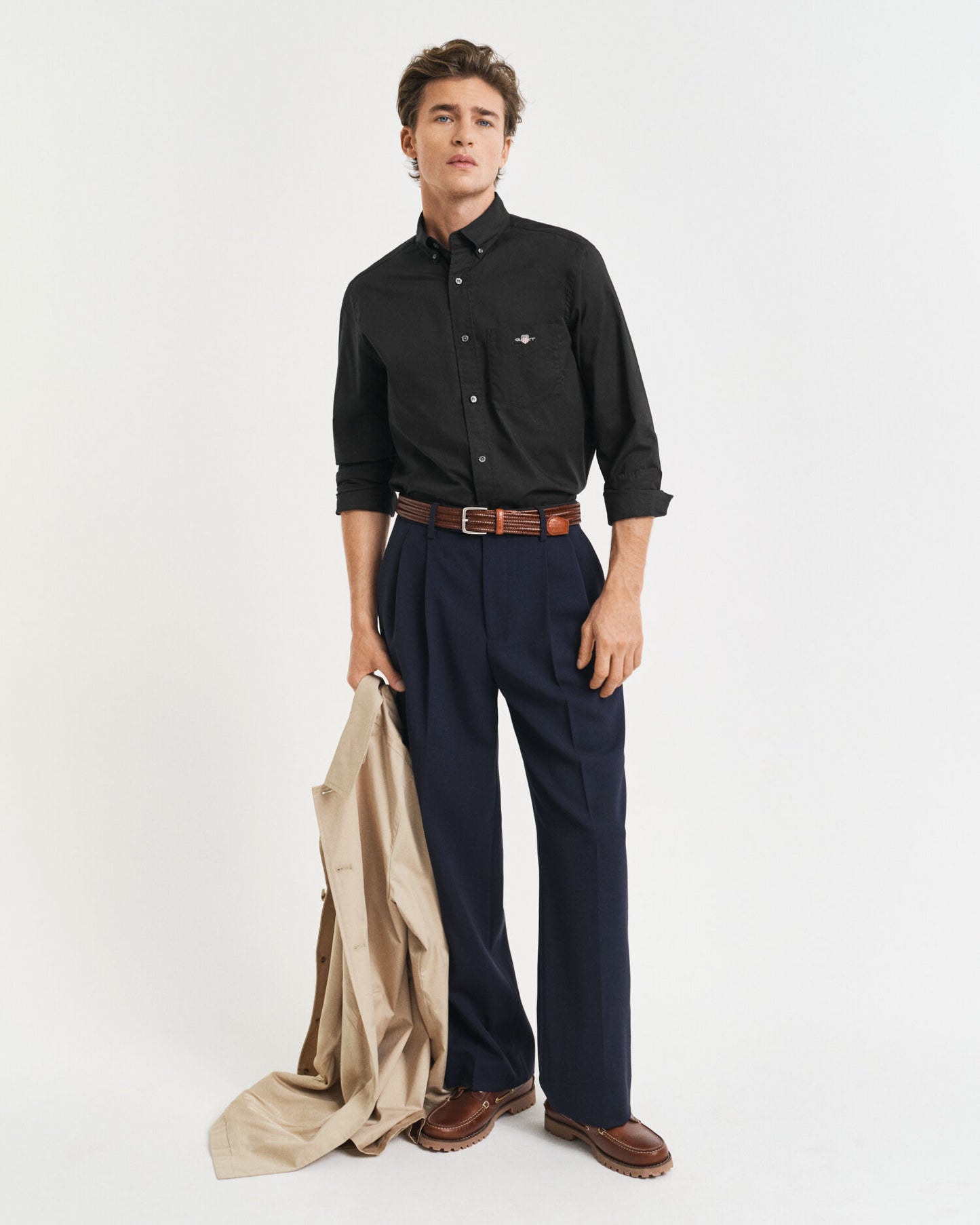 Chemise classique en popeline coupe droite