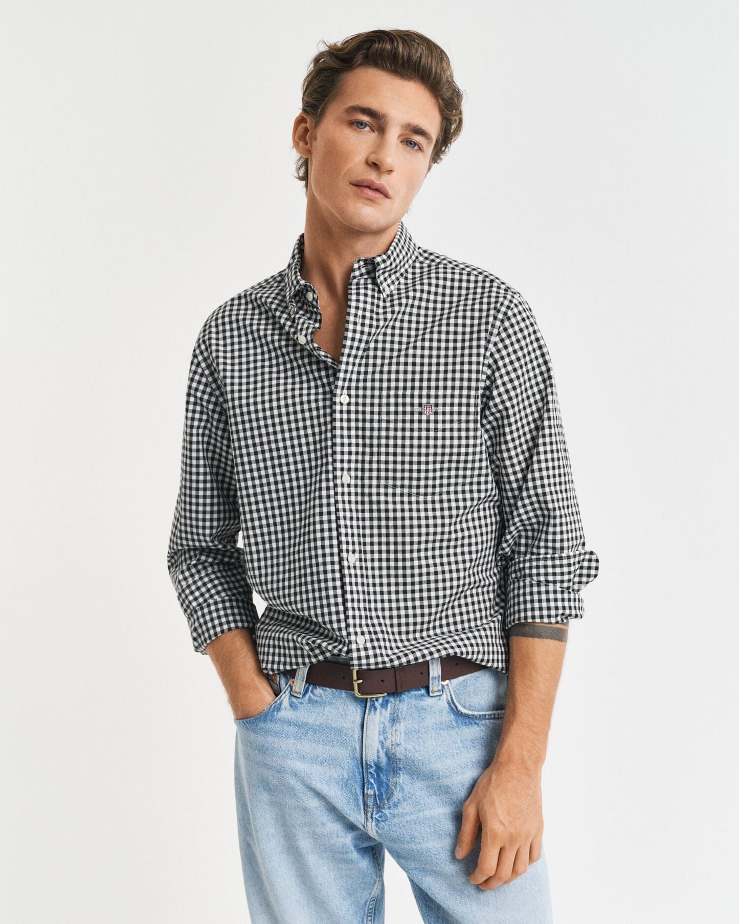 Chemise Popeline Classique Vichy Coupe Droite