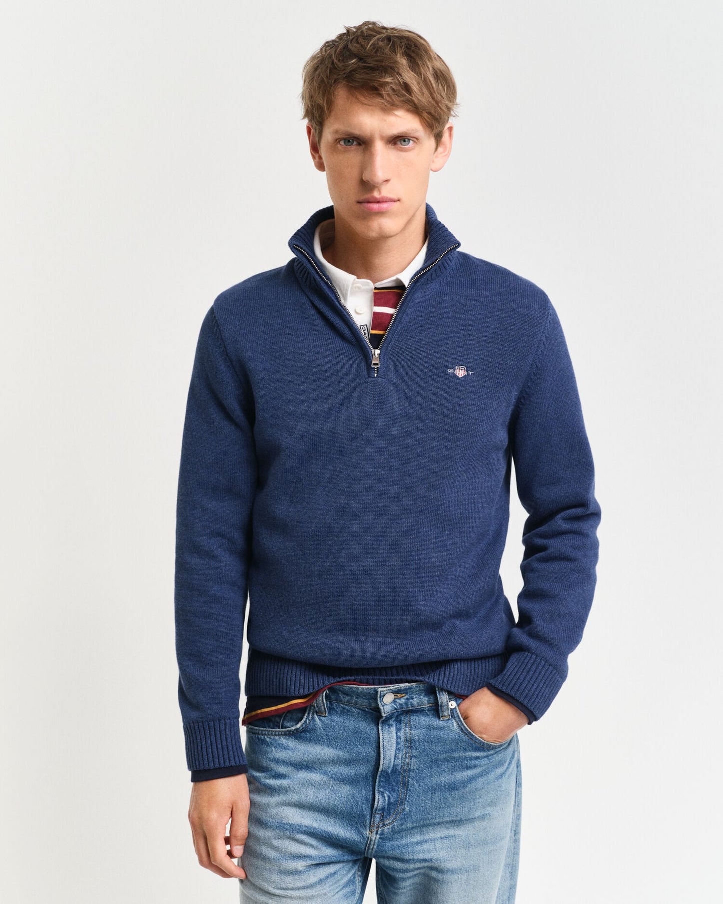 Freizeit-Baumwoll-Half-Zip-Pullover