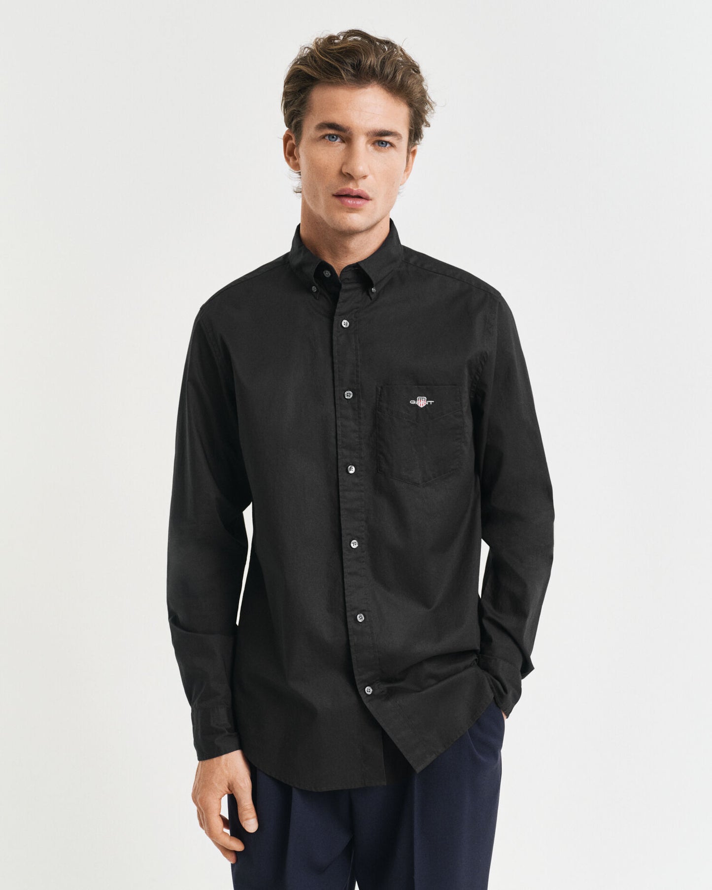 Chemise classique en popeline coupe droite