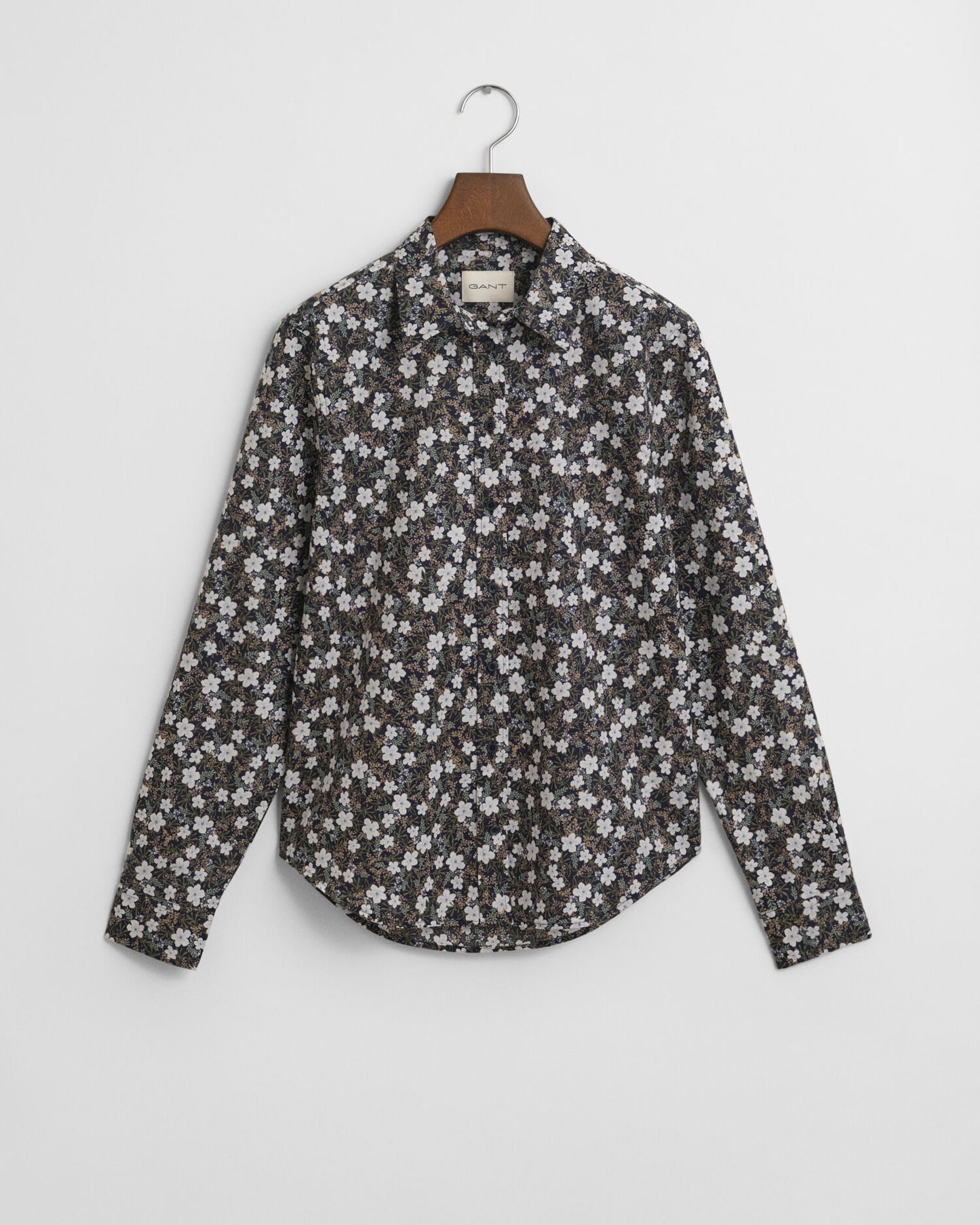 Chemise en voile de coton à imprimé fleuri coupe droite
