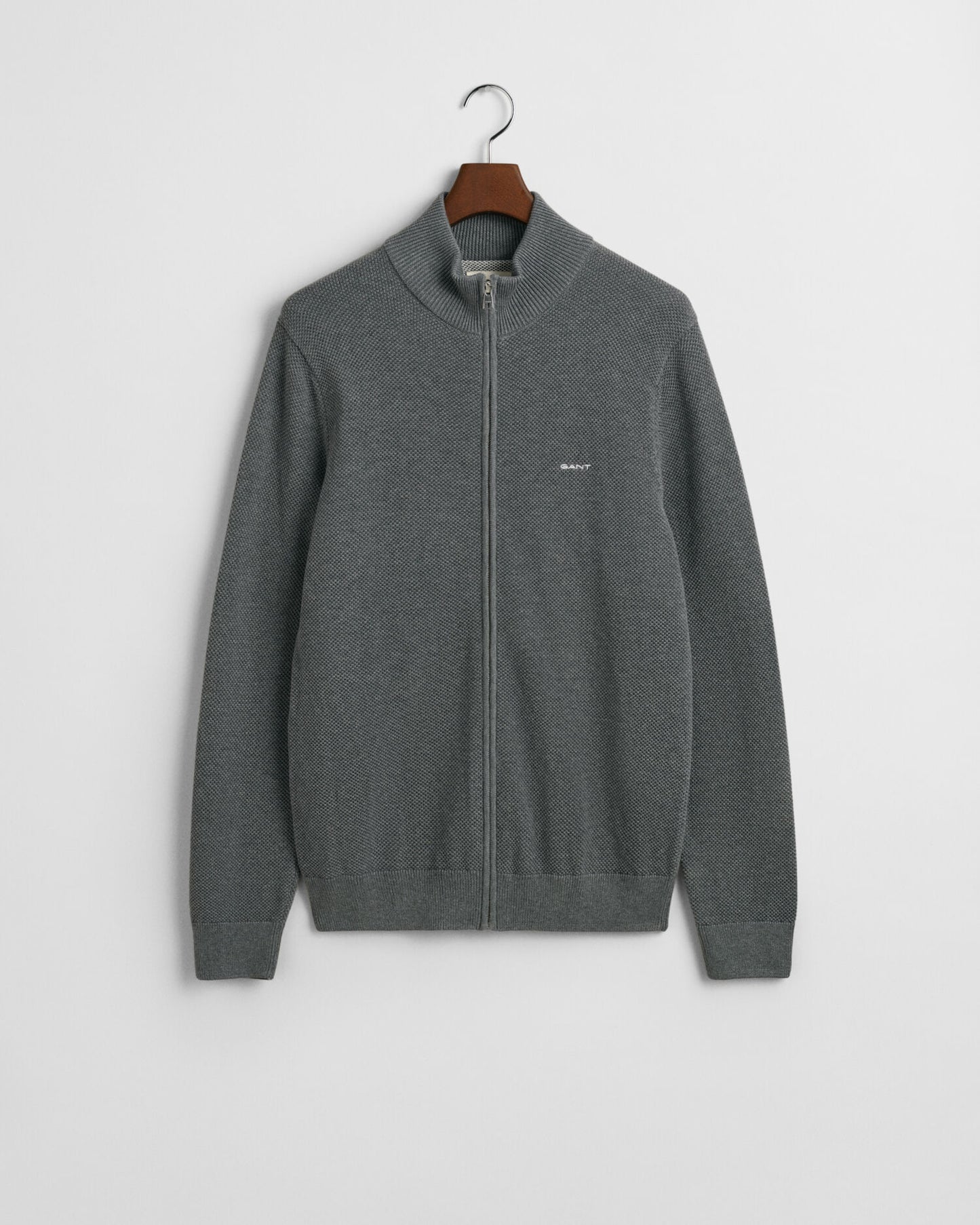Cardigan aus Baumwoll-Piqué mit Reißverschluss