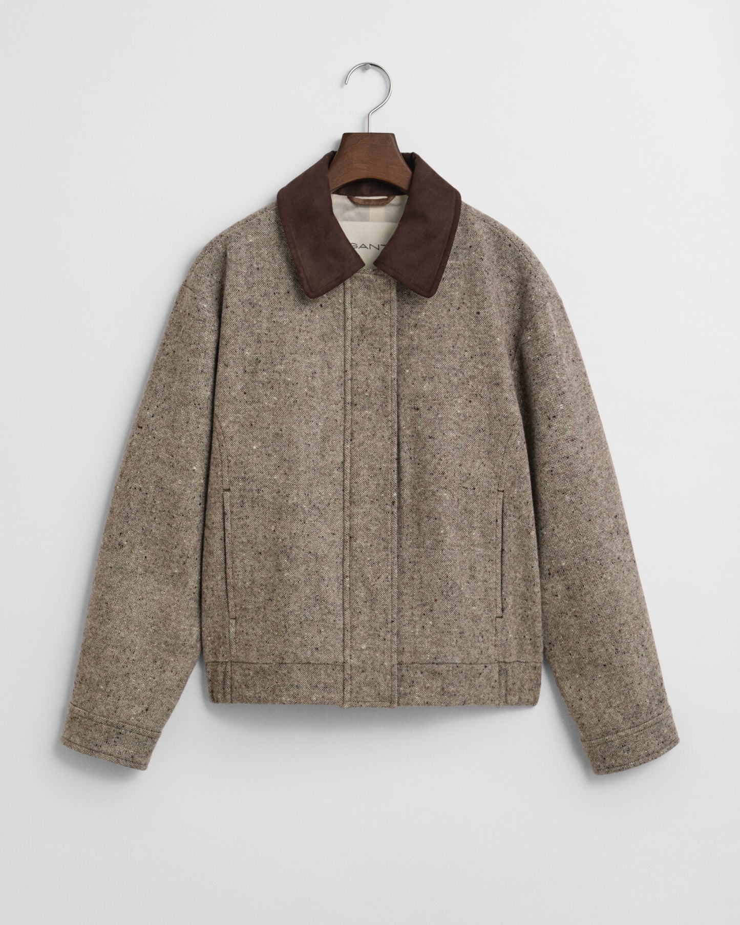 Veste en laine à col contrastant
