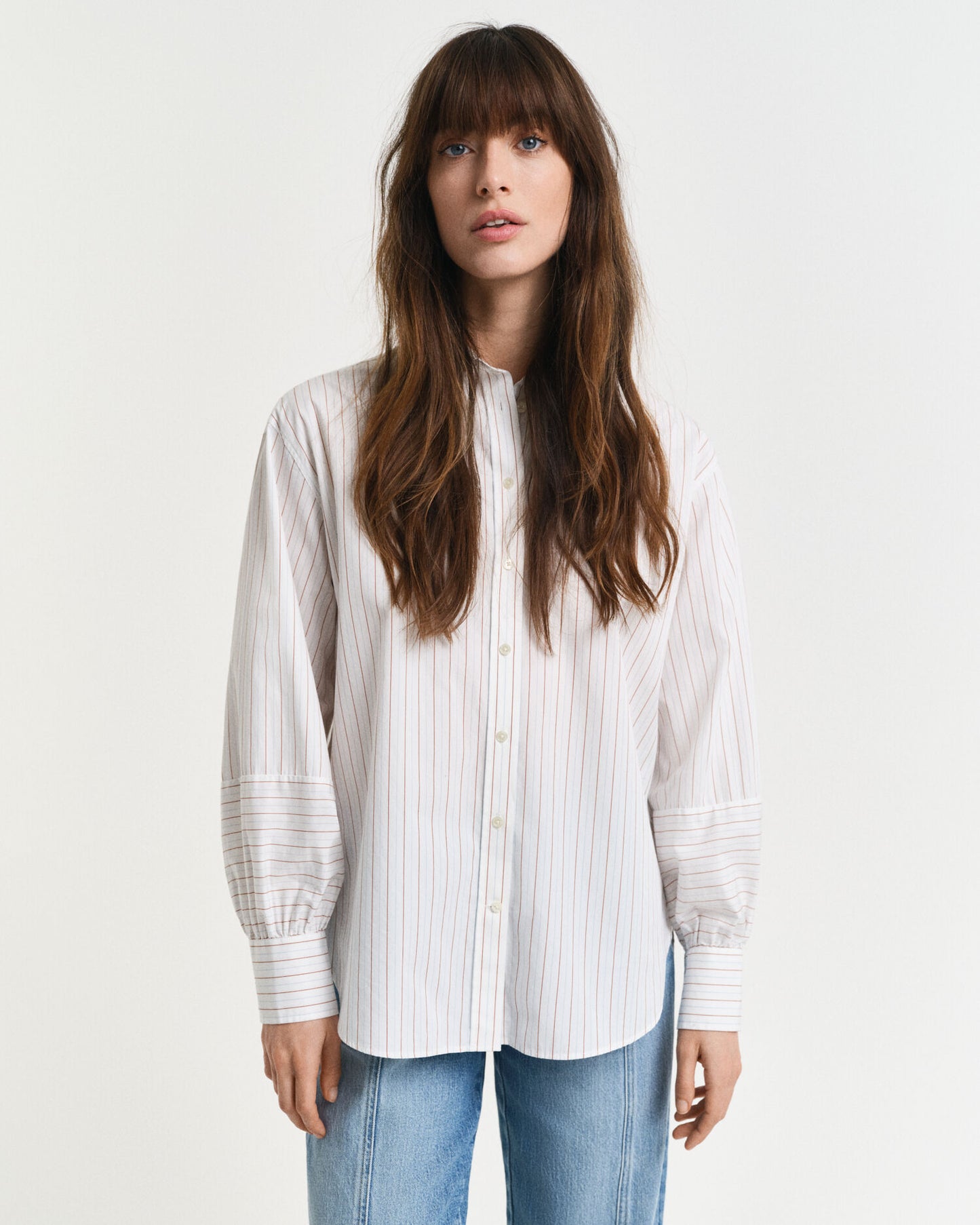 Hemd mit Volumenärmeln im Relaxed Fit mit Streifen