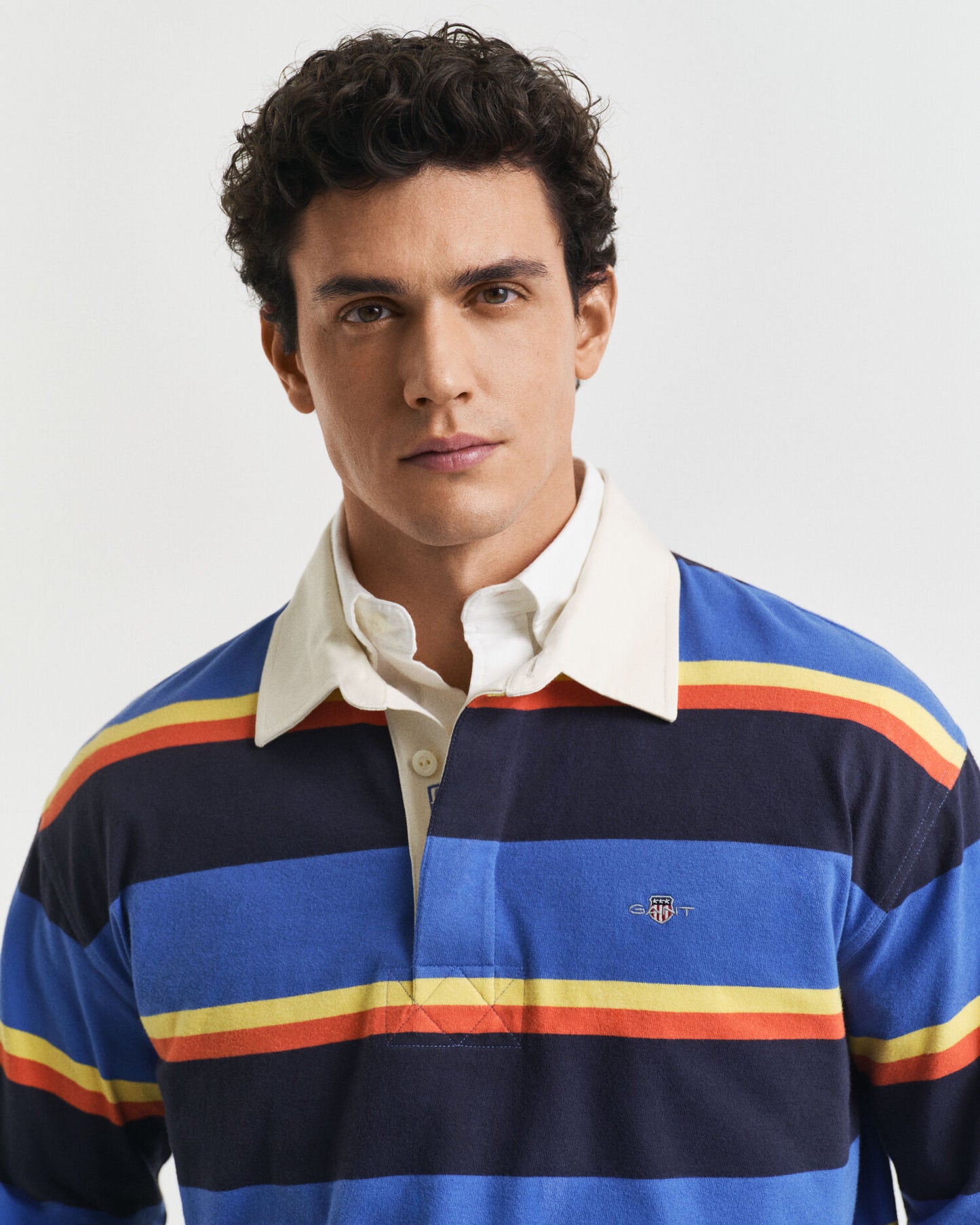 Polo lourd multi-rayé