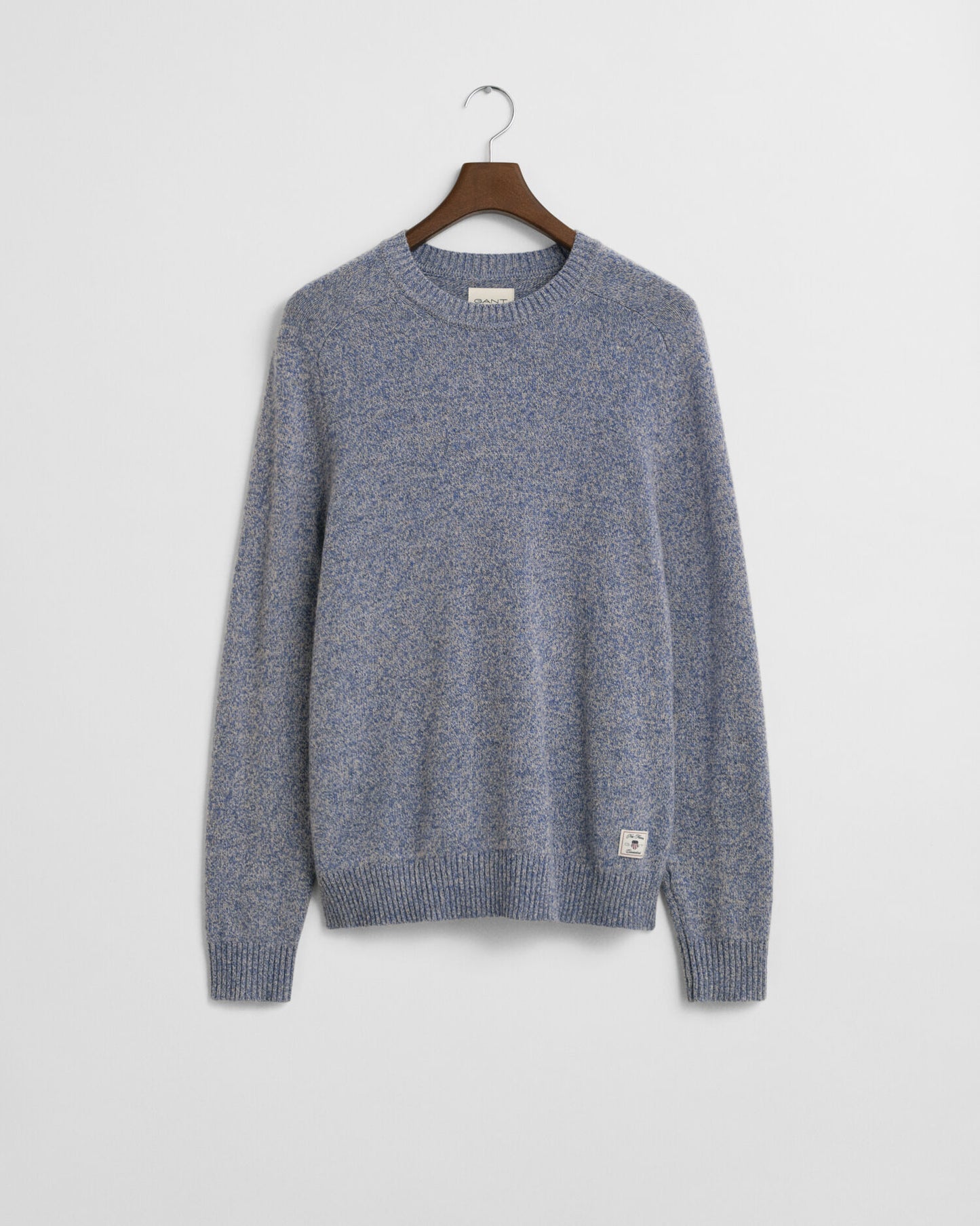 Pullover aus Wollmischung mit Mouliné-Rundhalsausschnitt