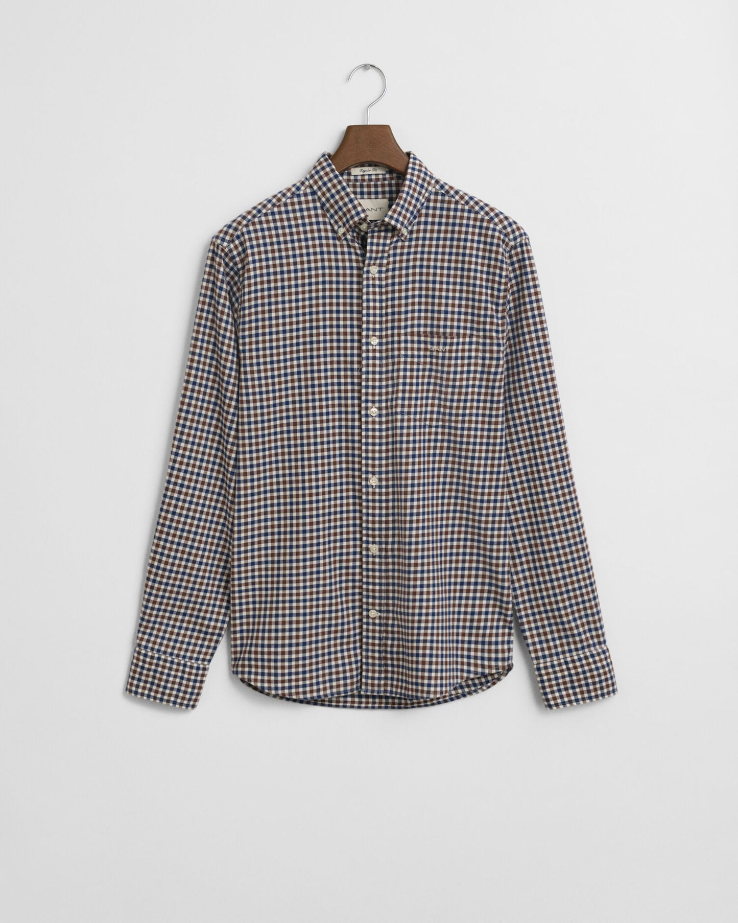 Chemise en twill de vichy coupe droite