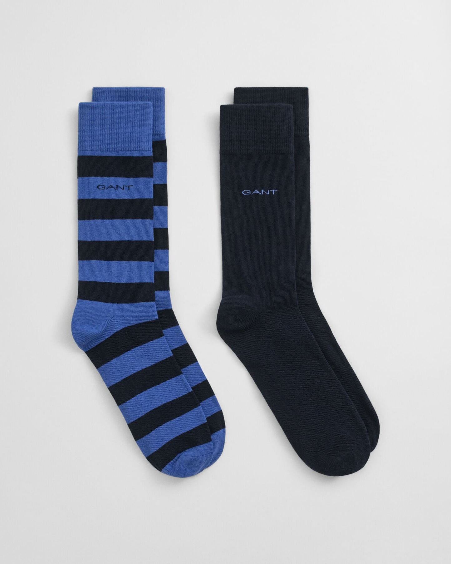 2er-Pack Gestreifte & Uni-Socken