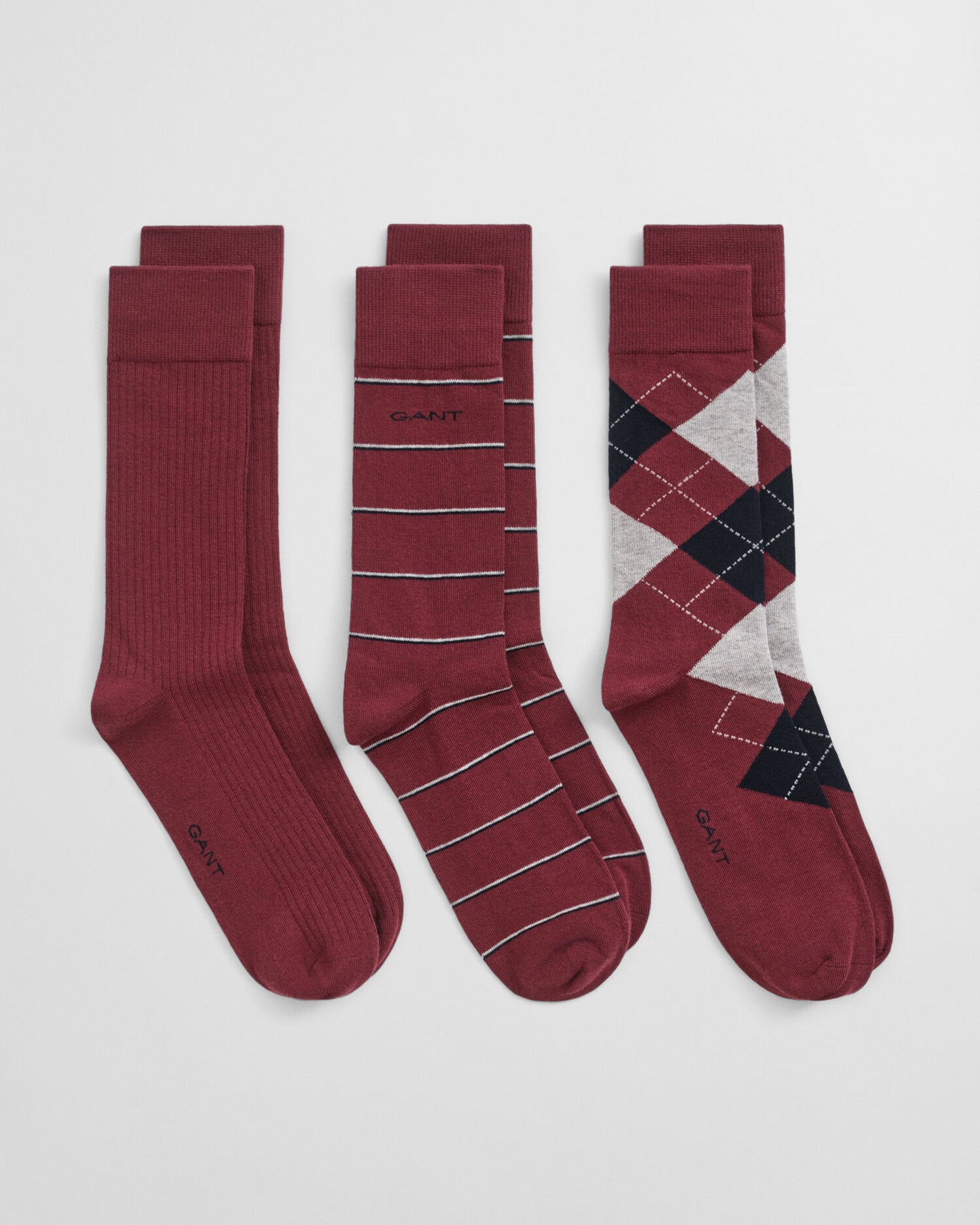 Chaussettes Ardoise et Rayées, Paquet de 3