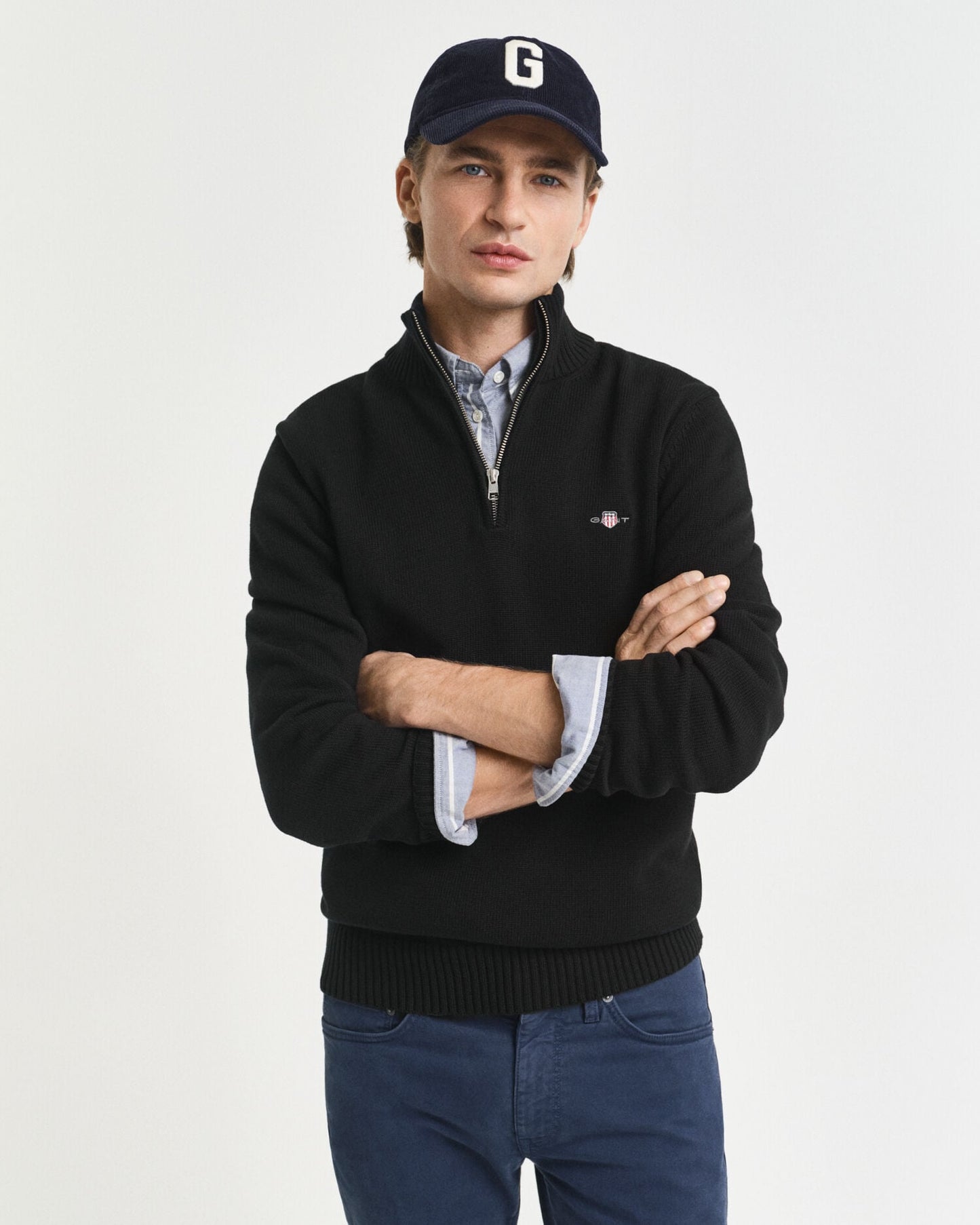 Freizeit-Baumwoll-Half-Zip-Pullover