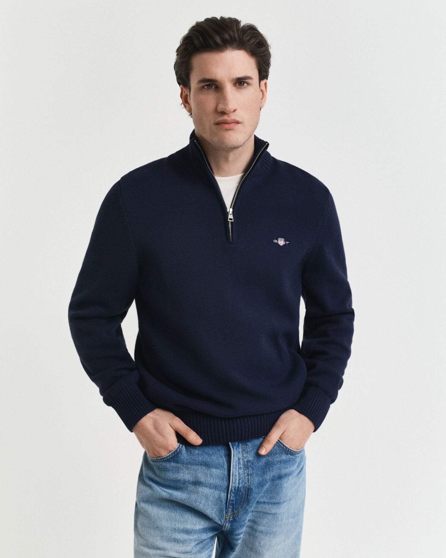 Freizeit-Baumwoll-Half-Zip-Pullover
