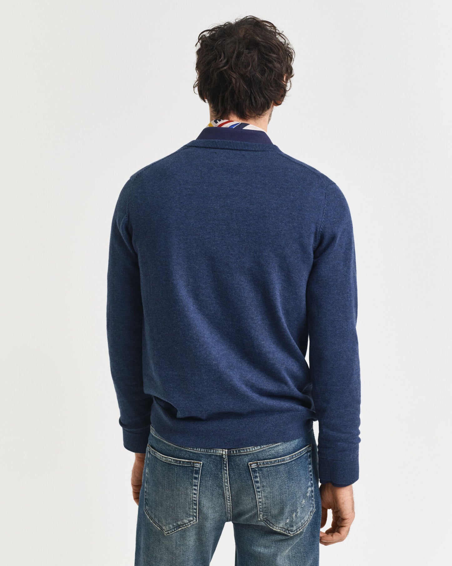 Klassischer Baumwoll-V-Pullover