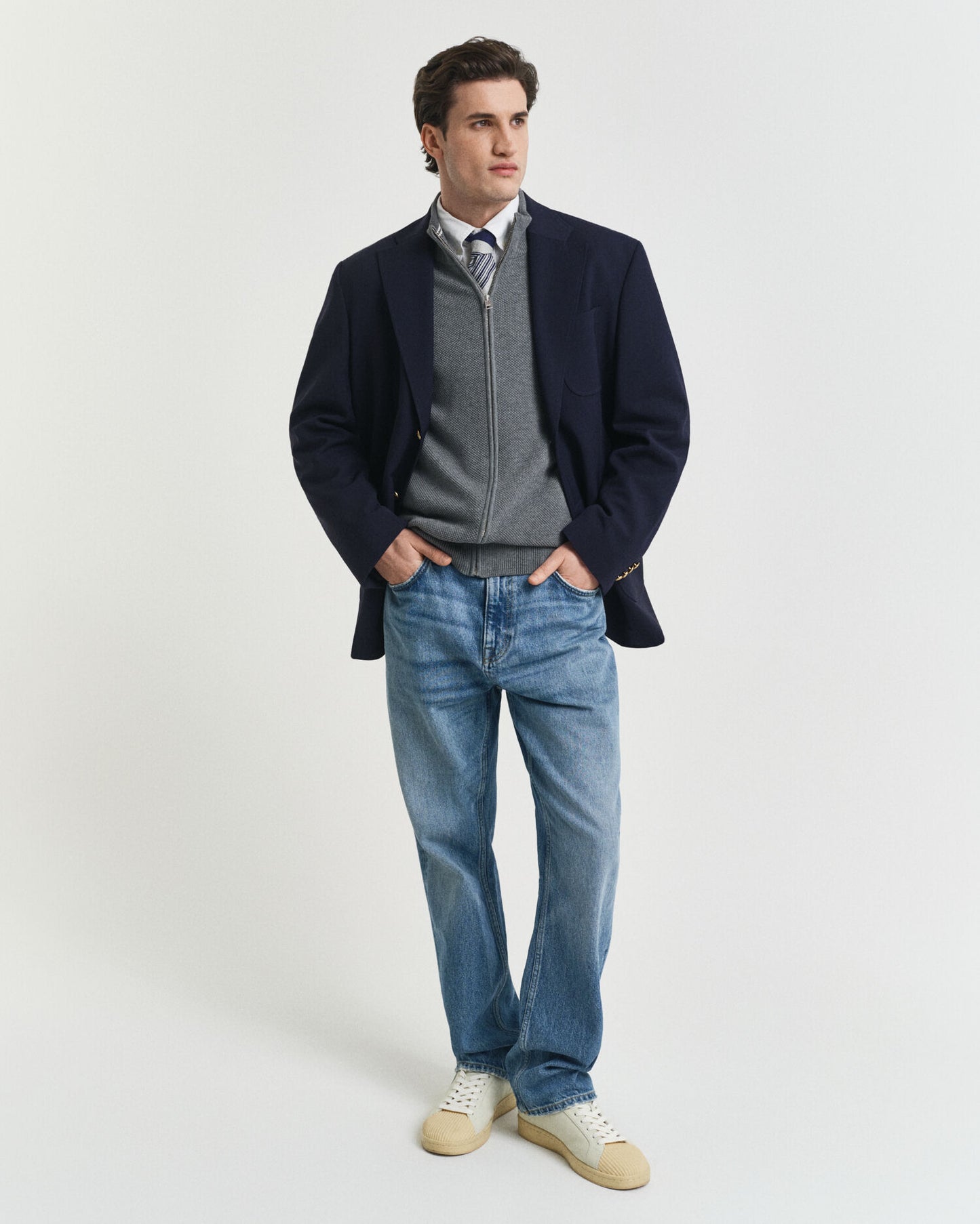 Cardigan aus Baumwoll-Piqué mit Reißverschluss