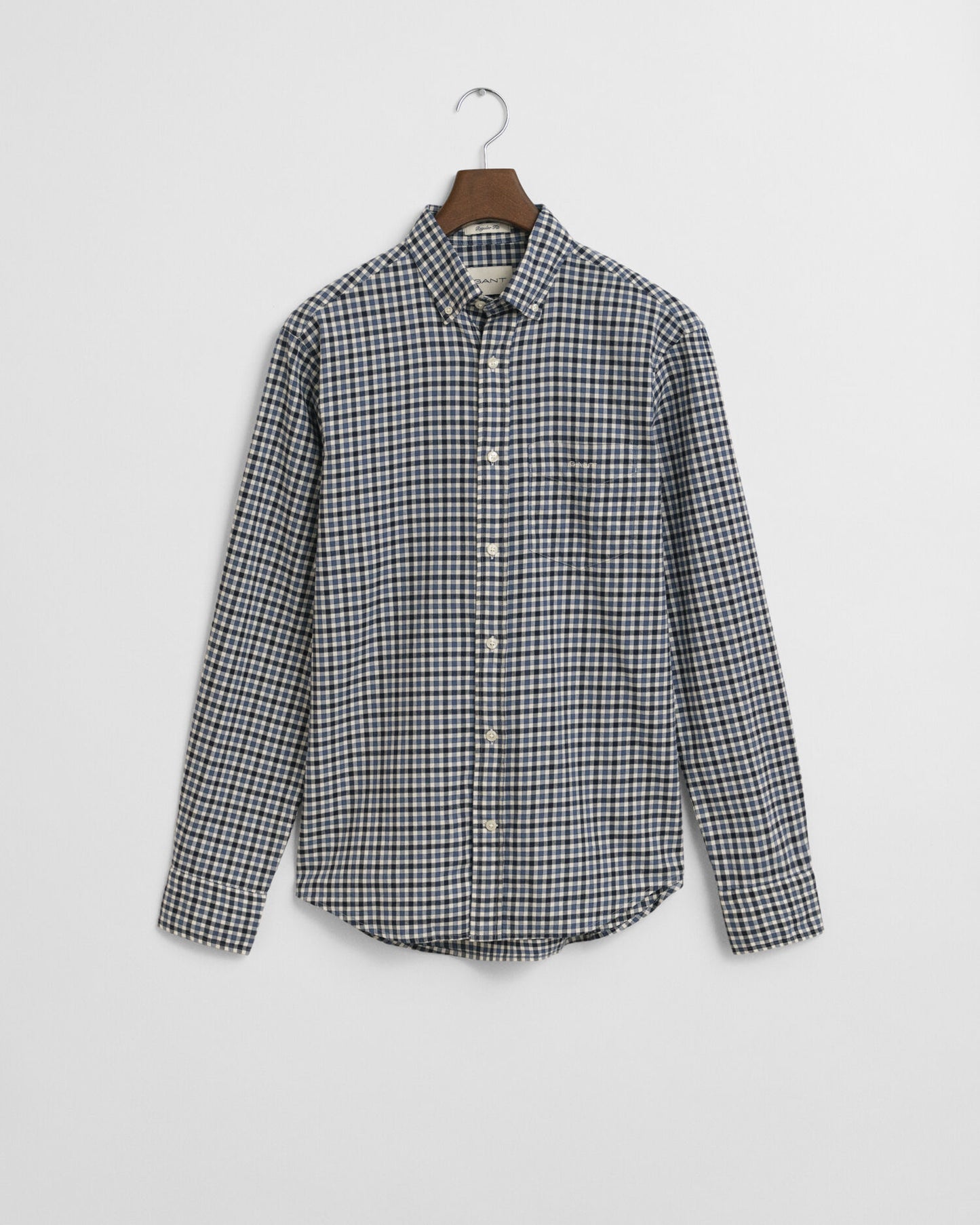 Chemise en sergé vichy coupe droite