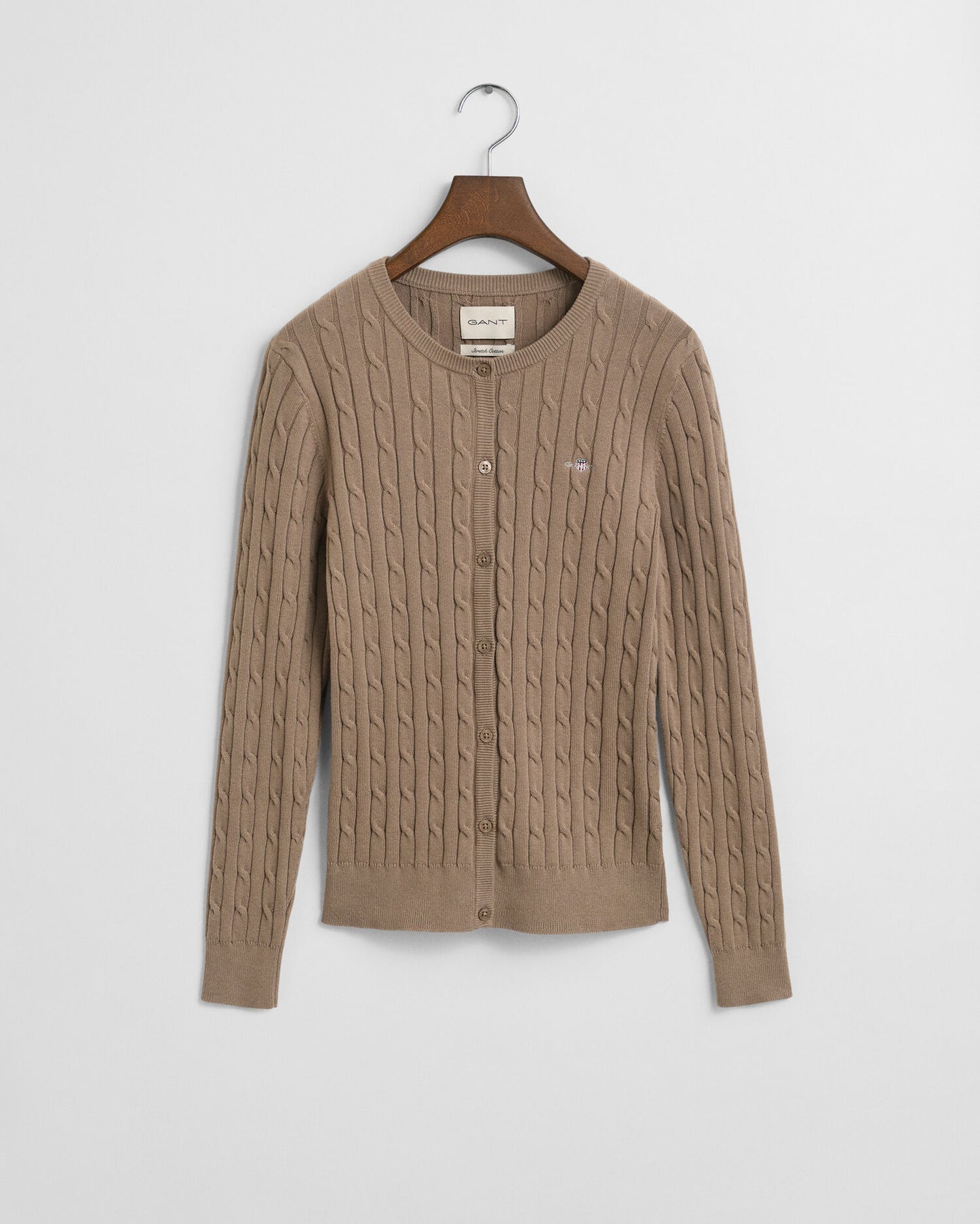 Cardigan aus Stretch-Baumwolle mit Zopfmuster