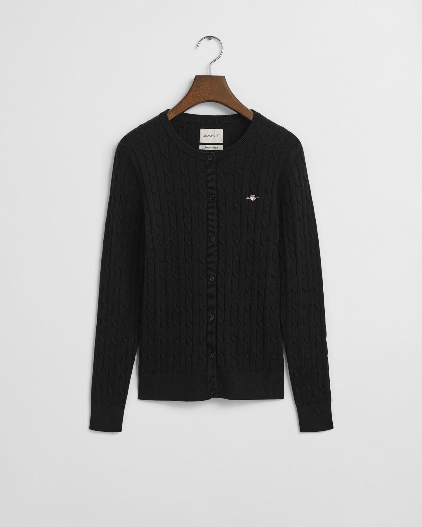 Cardigan aus Stretch-Baumwoll-Zopfstrick