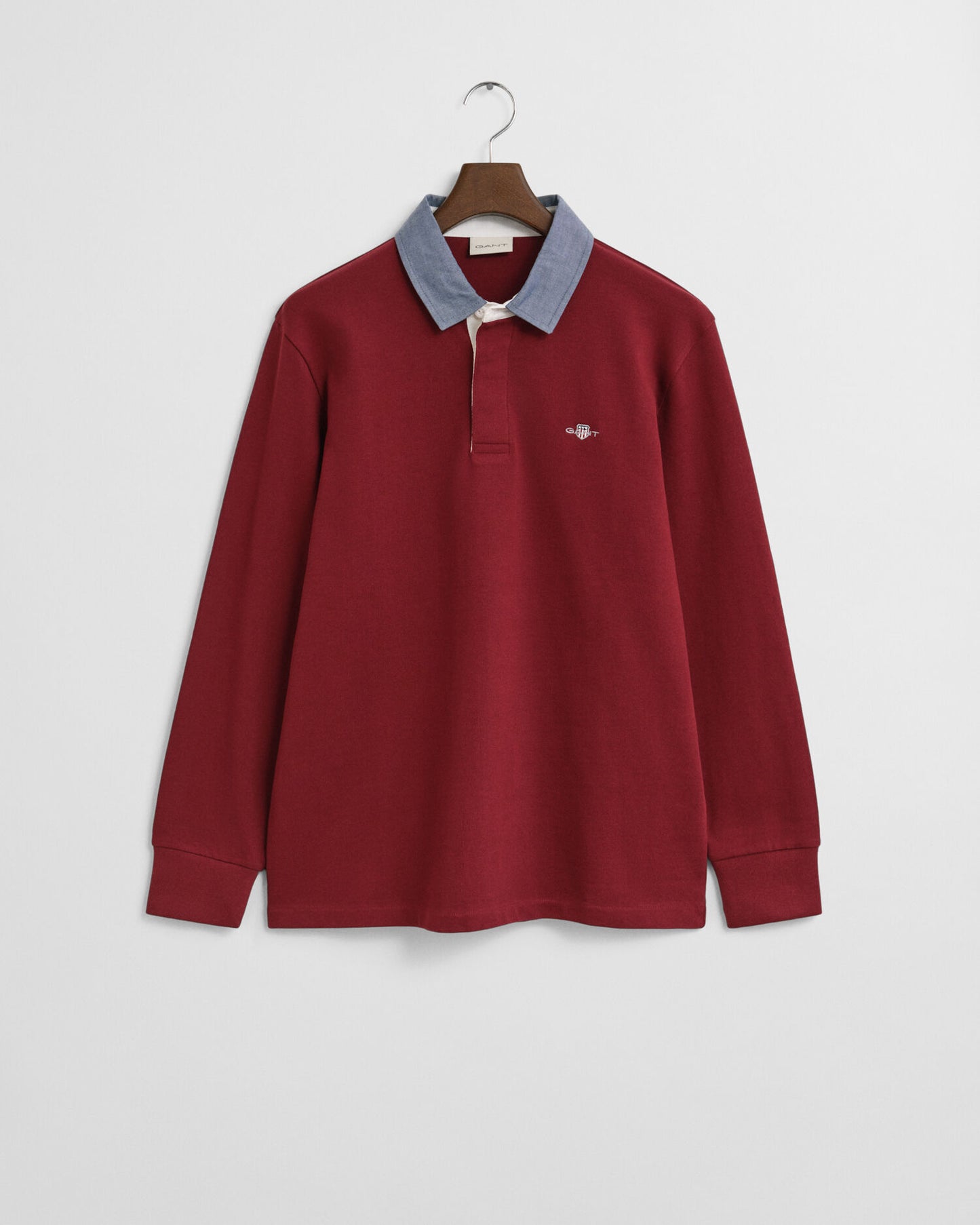 Rugby-Polohemd mit Chambray-Kragen