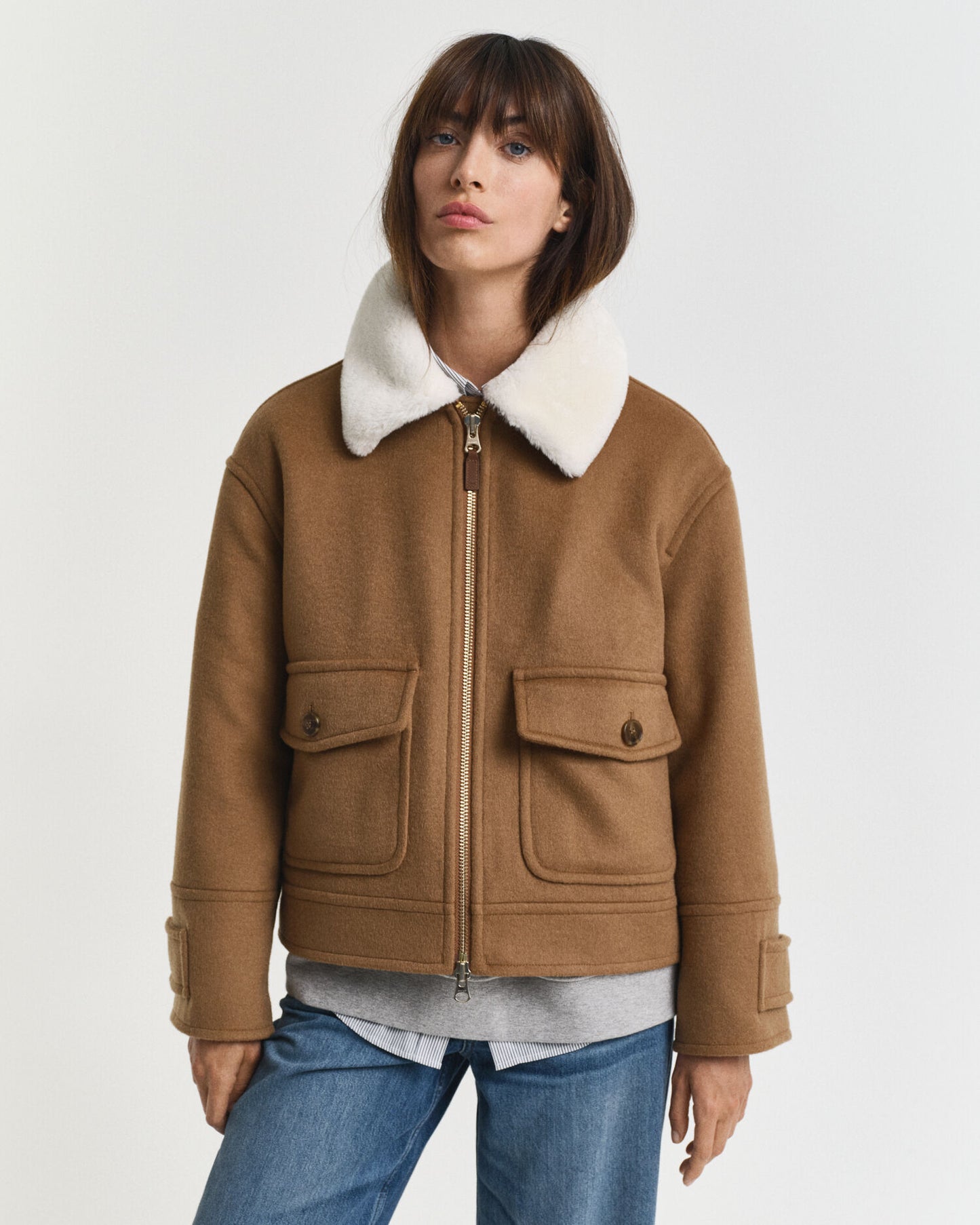 Fliegerjacke aus Wollmischung