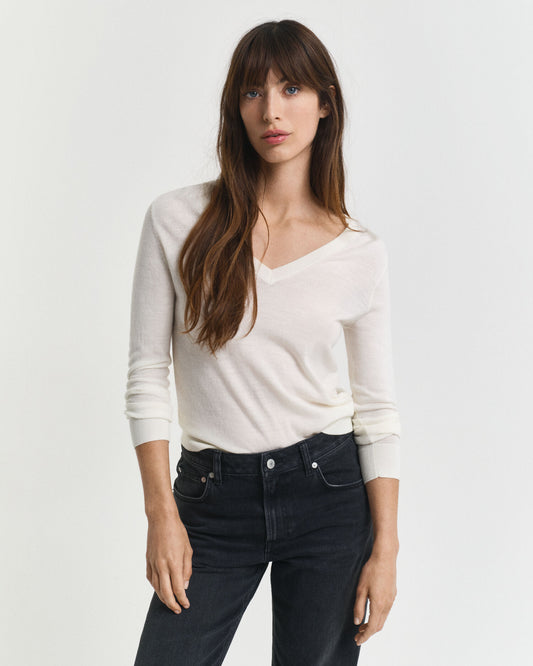 Pull col V en laine mérinos extra fine