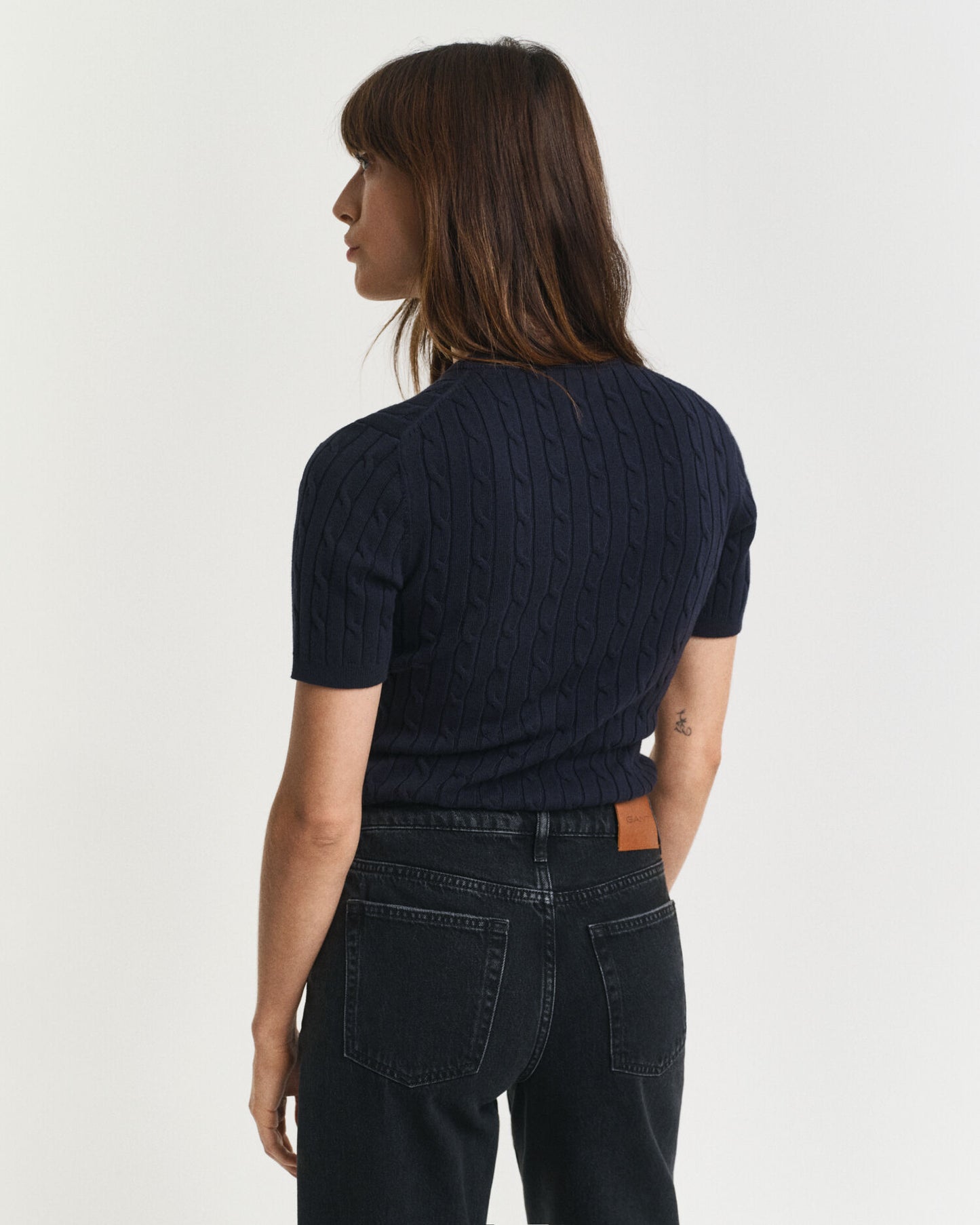 Pullover aus Baumwollstretch mit Zopfmuster