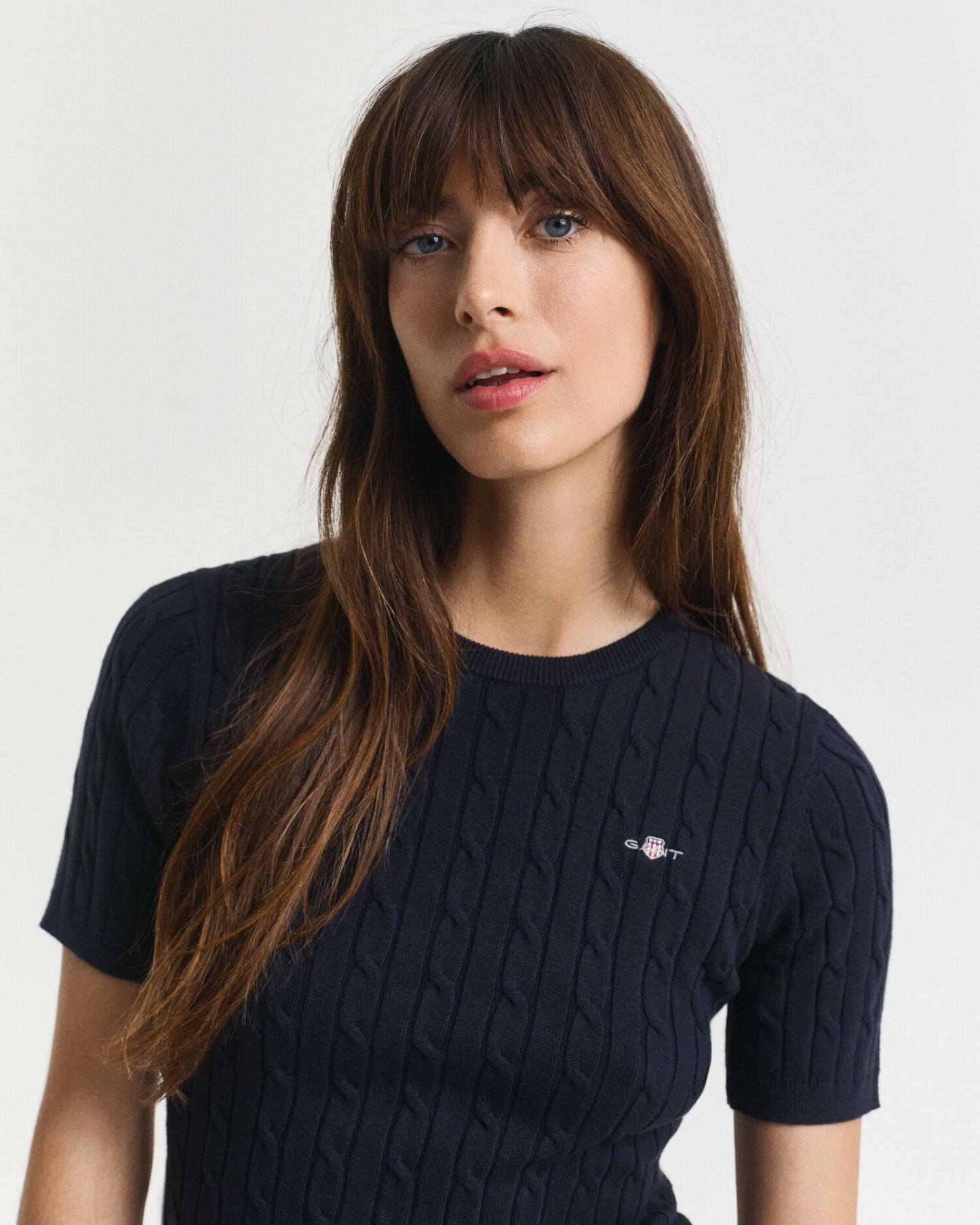 Pullover aus Baumwollstretch mit Zopfmuster