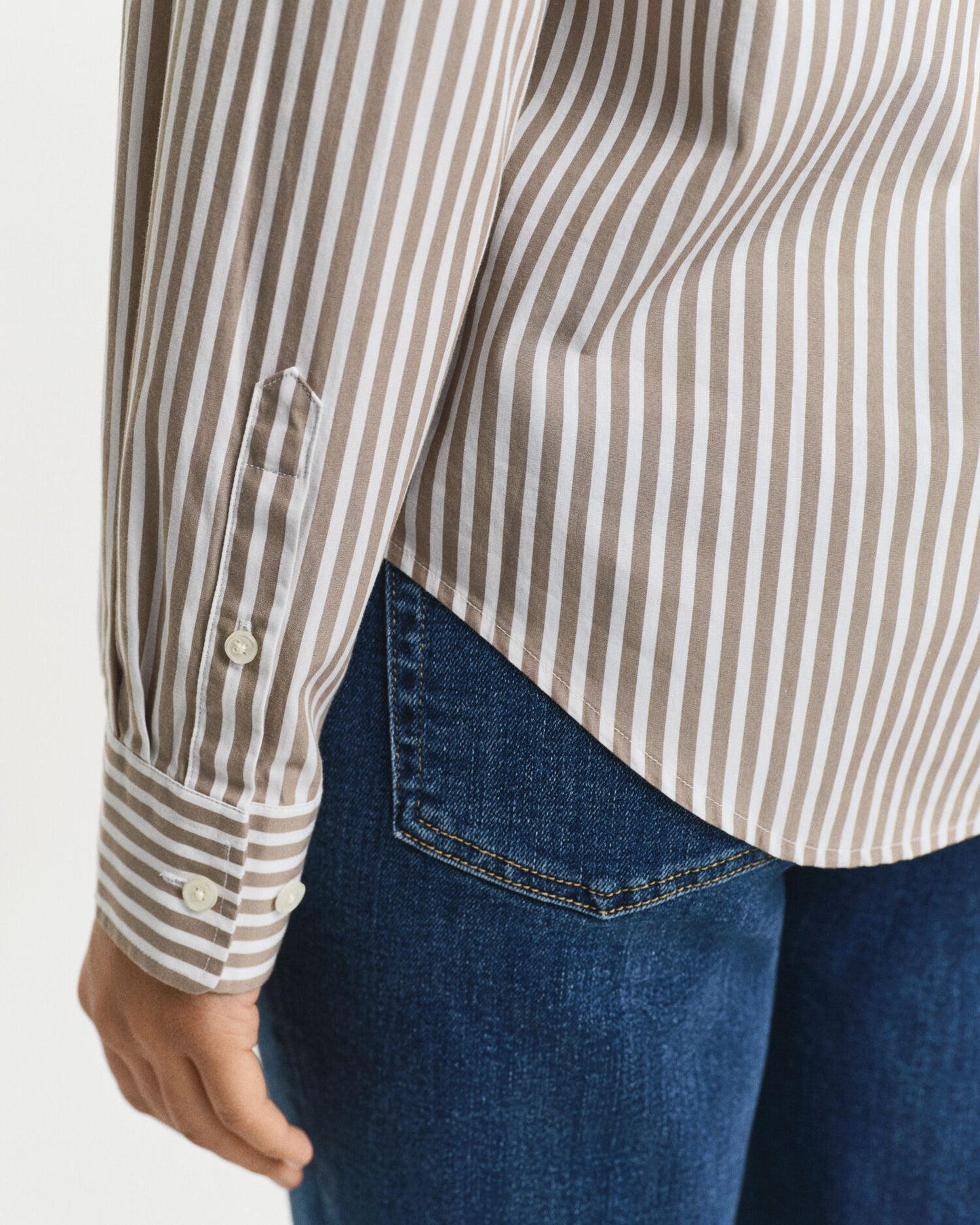 Chemise classique en popeline à rayures coupe droite