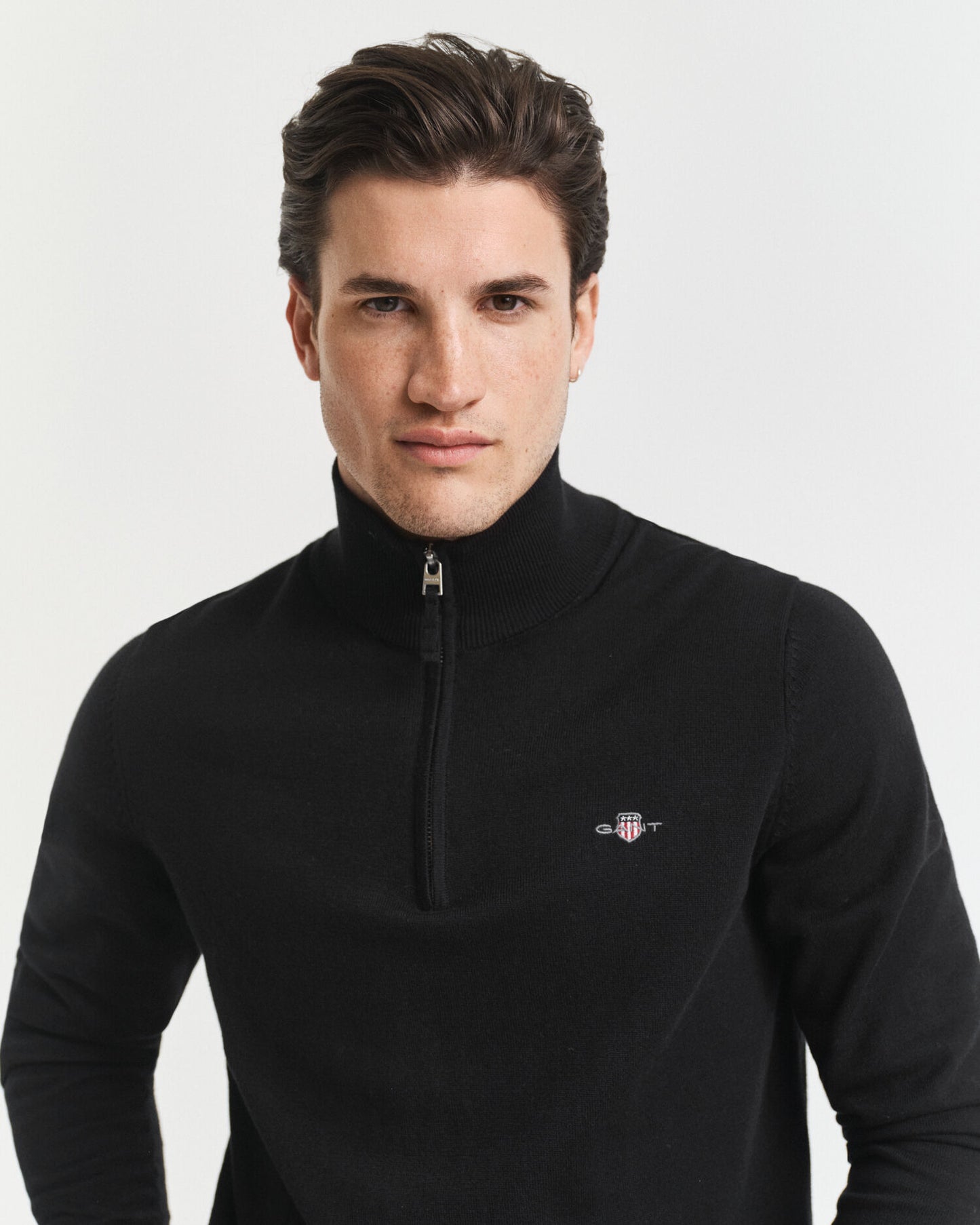 Klassischer Baumwoll-Half-Zip-Pullover