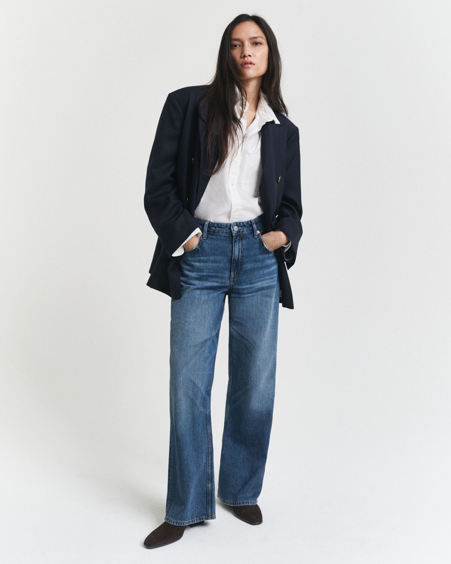 Blazer surdimensionné en hopsack de laine