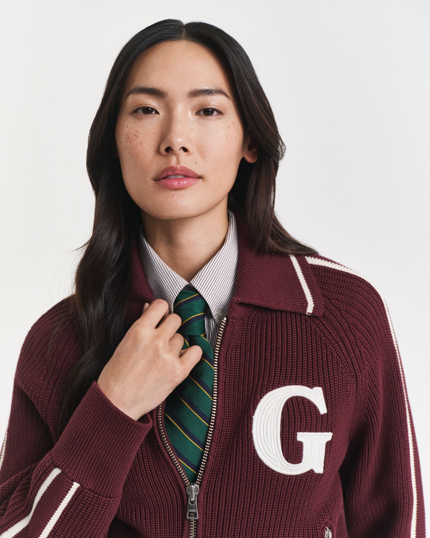 Cardigan zippé universitaire