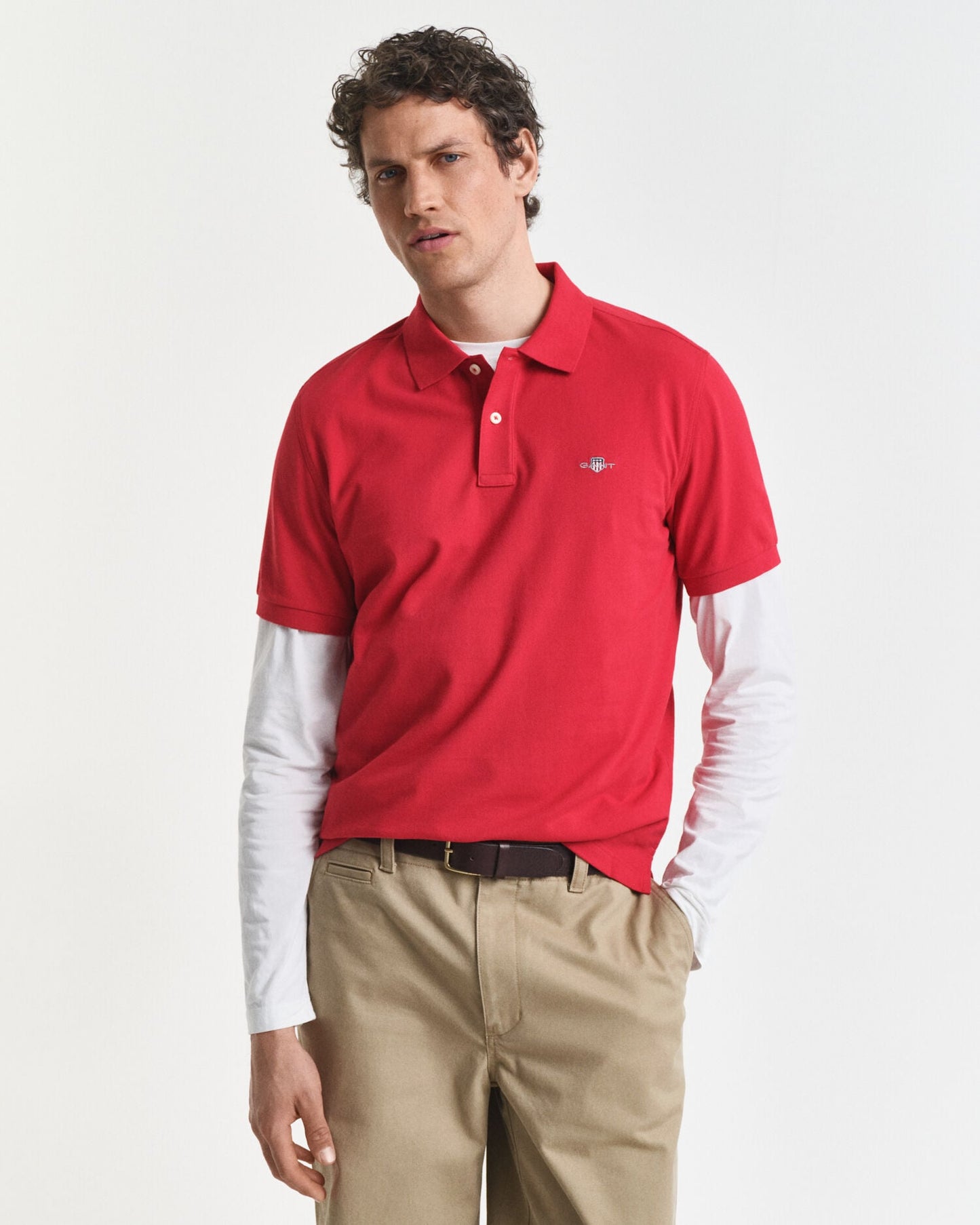 Regular Fit Polohemd aus Piqué mit Wappen