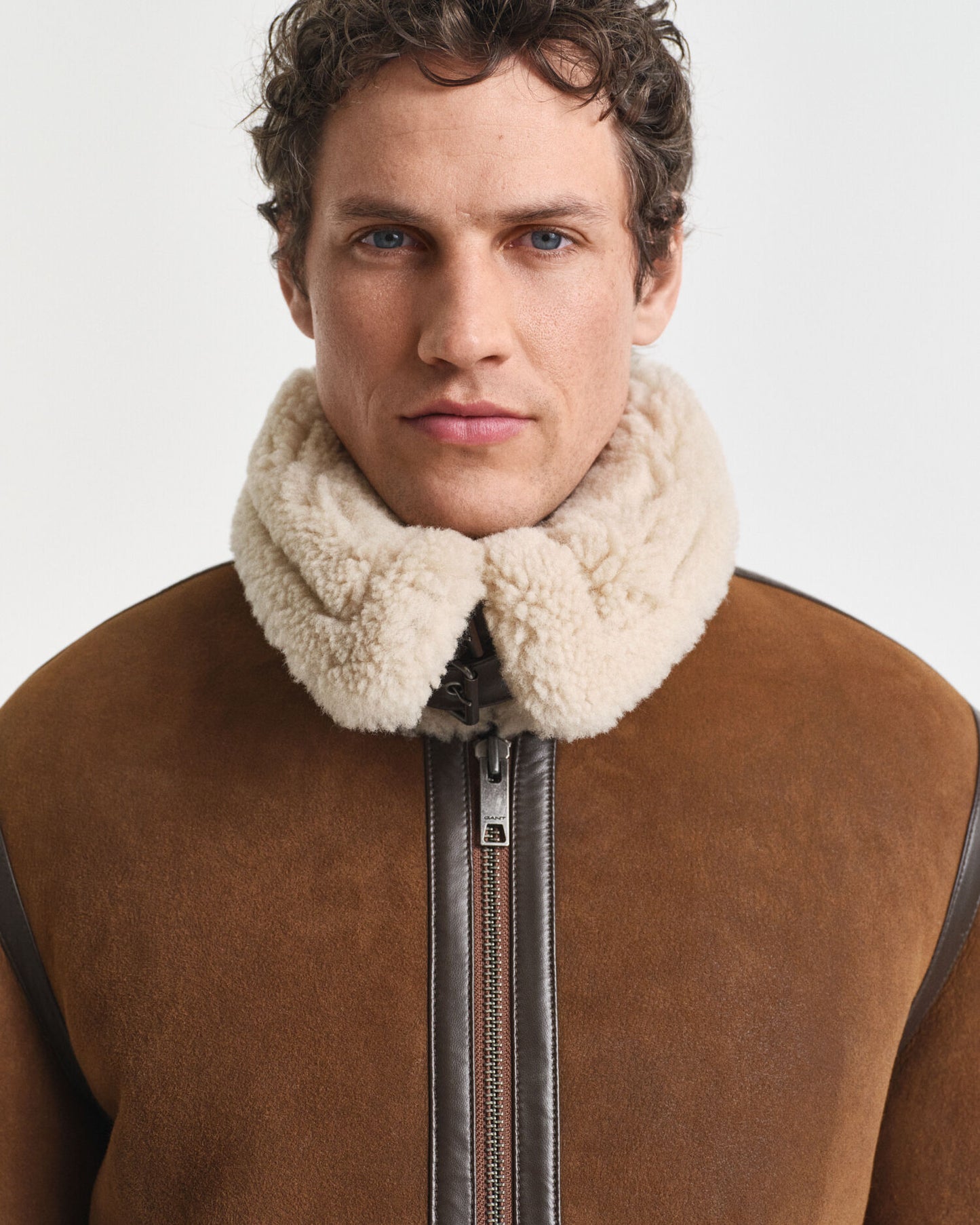 Blouson en peau lainée