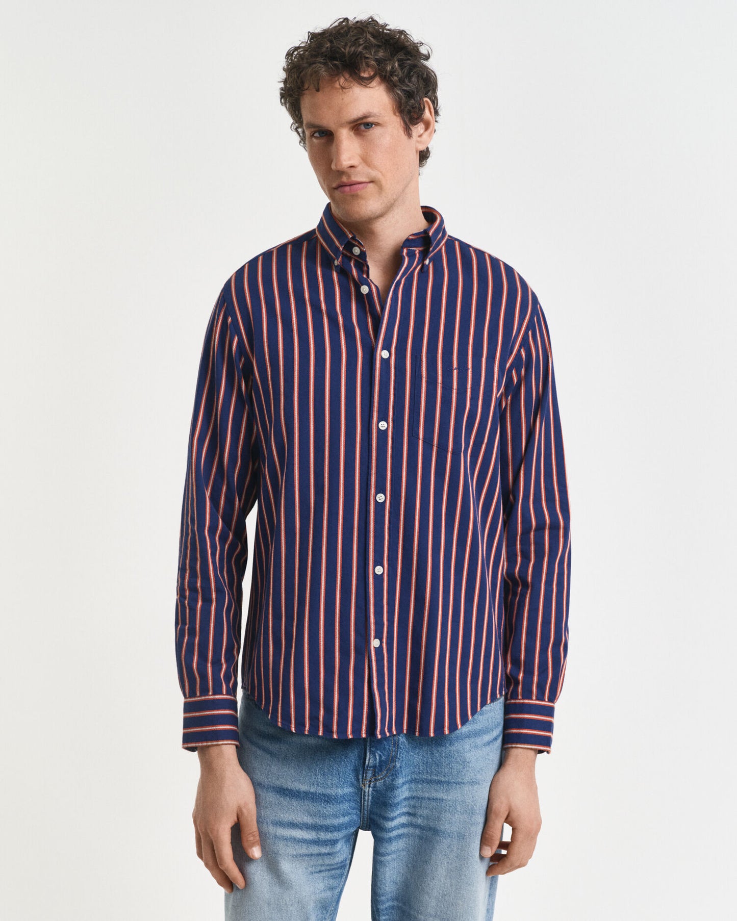 Regular Fit Hemd aus Dobby-Twill mit Streifen