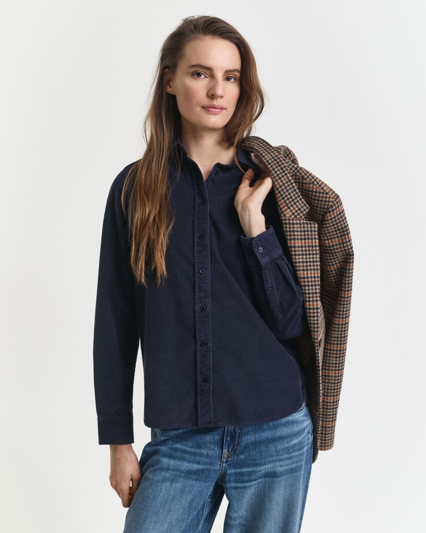 Chemise en velours côtelé coupe classique