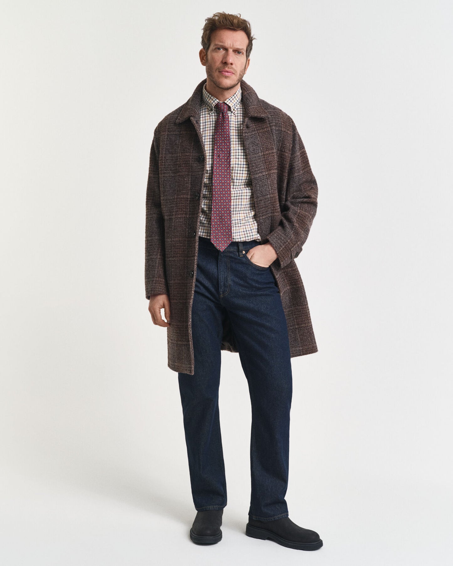 Regular Fit Hemd aus Twill mit Tattersall-Karo