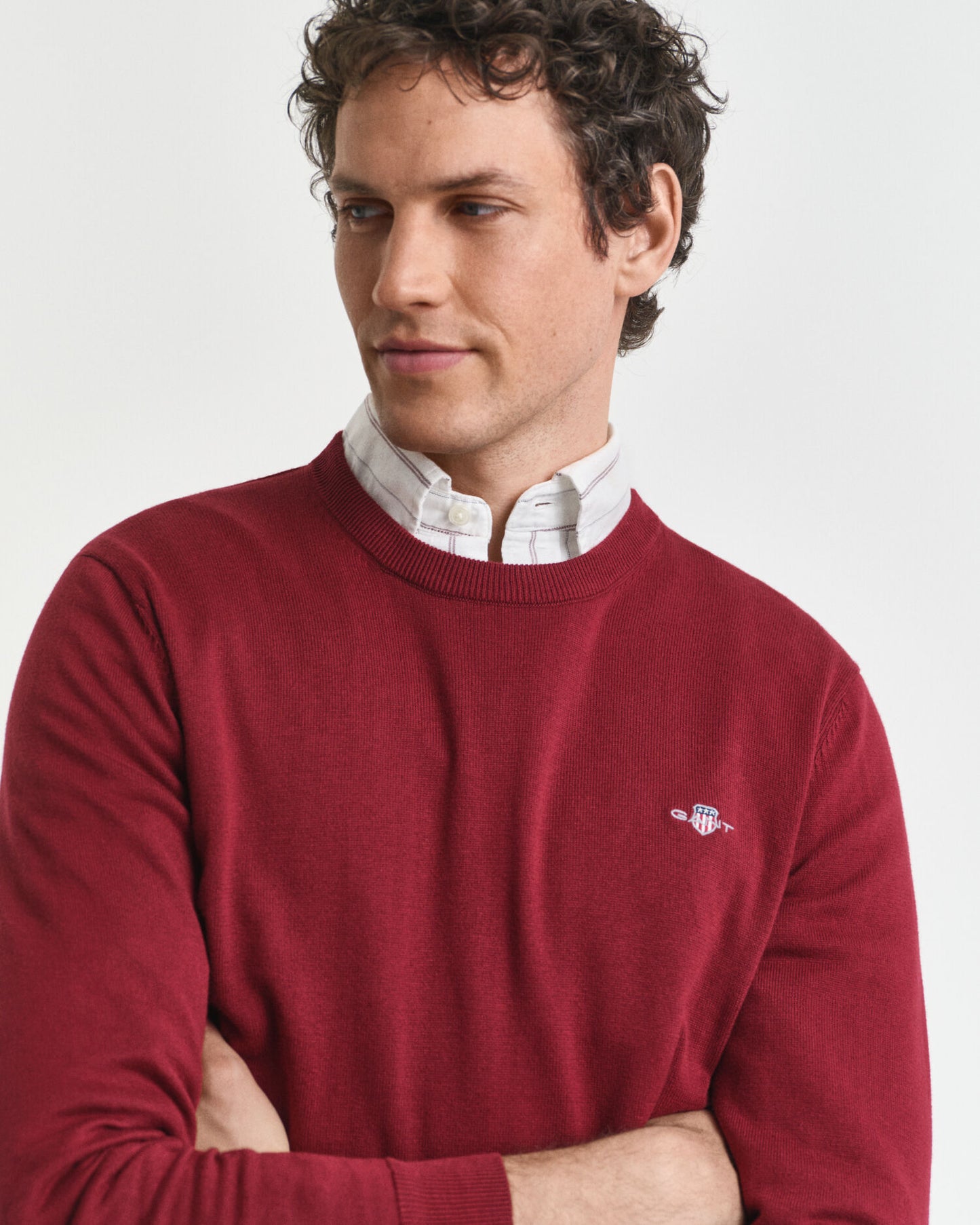 Klassischer Rundhals-Pullover aus Baumwolle