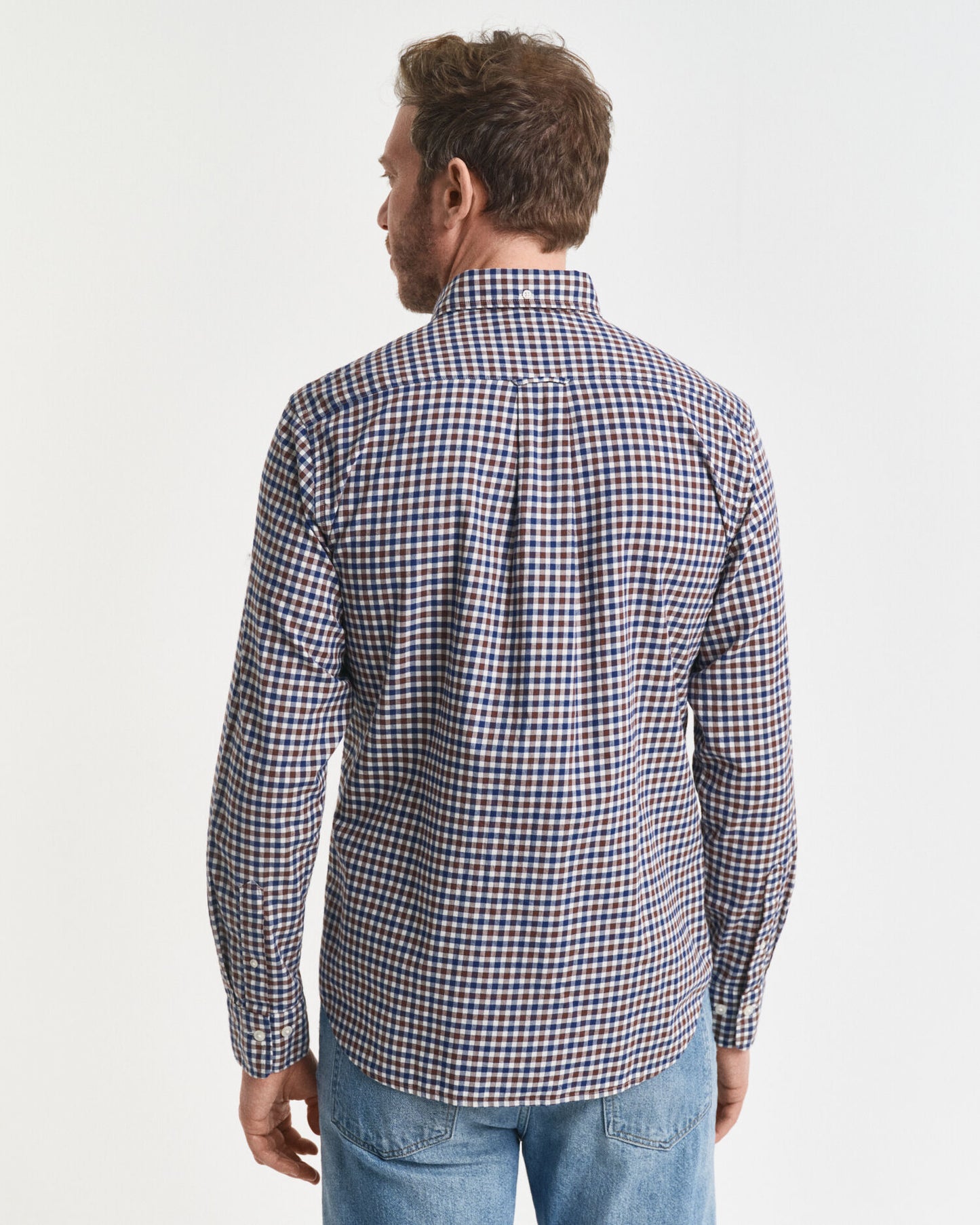Chemise en twill de vichy coupe droite