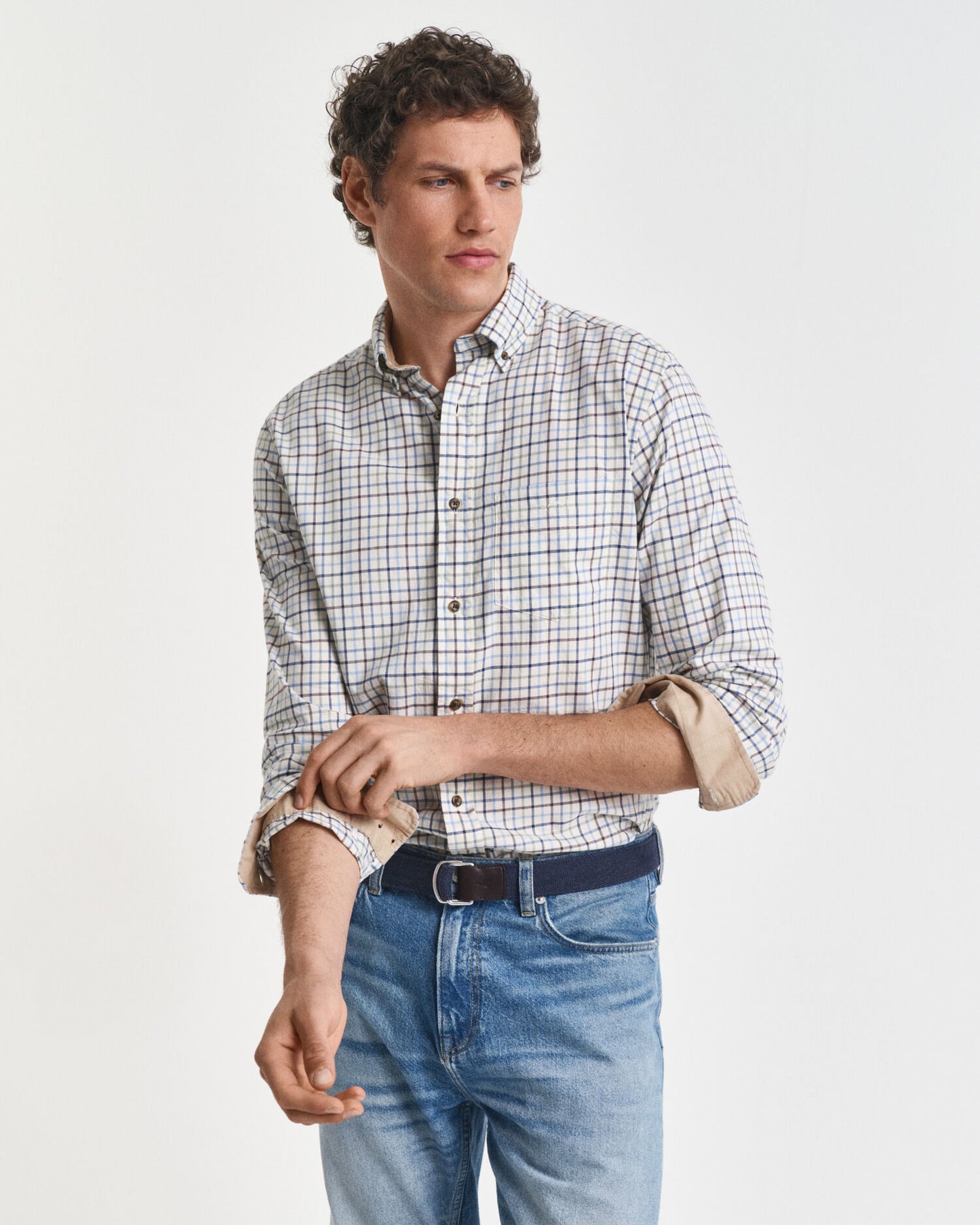 Regular Fit Hemd aus Twill mit Tattersall-Karo