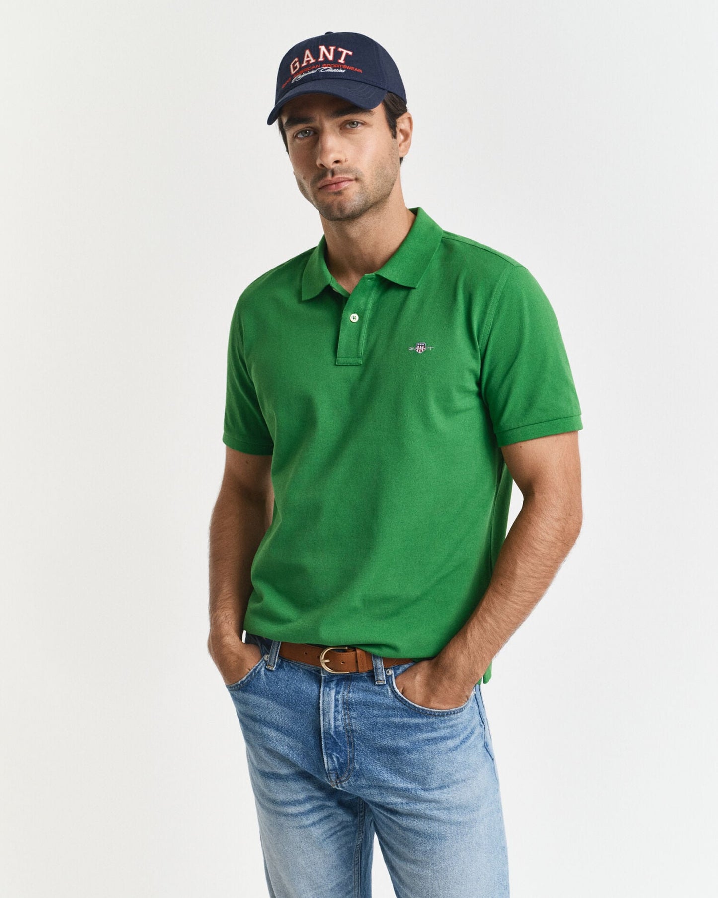 Regular Fit Polohemd aus Piqué mit Wappen