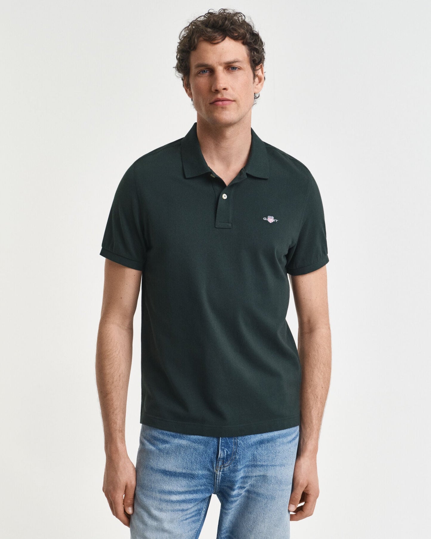 Regular Fit Polohemd aus Piqué mit Wappen