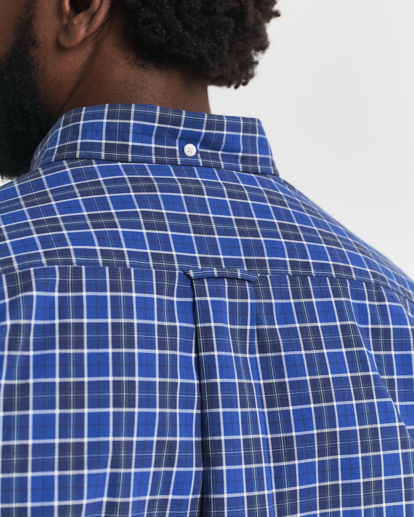 Chemise classique à carreaux en popeline coupe droite