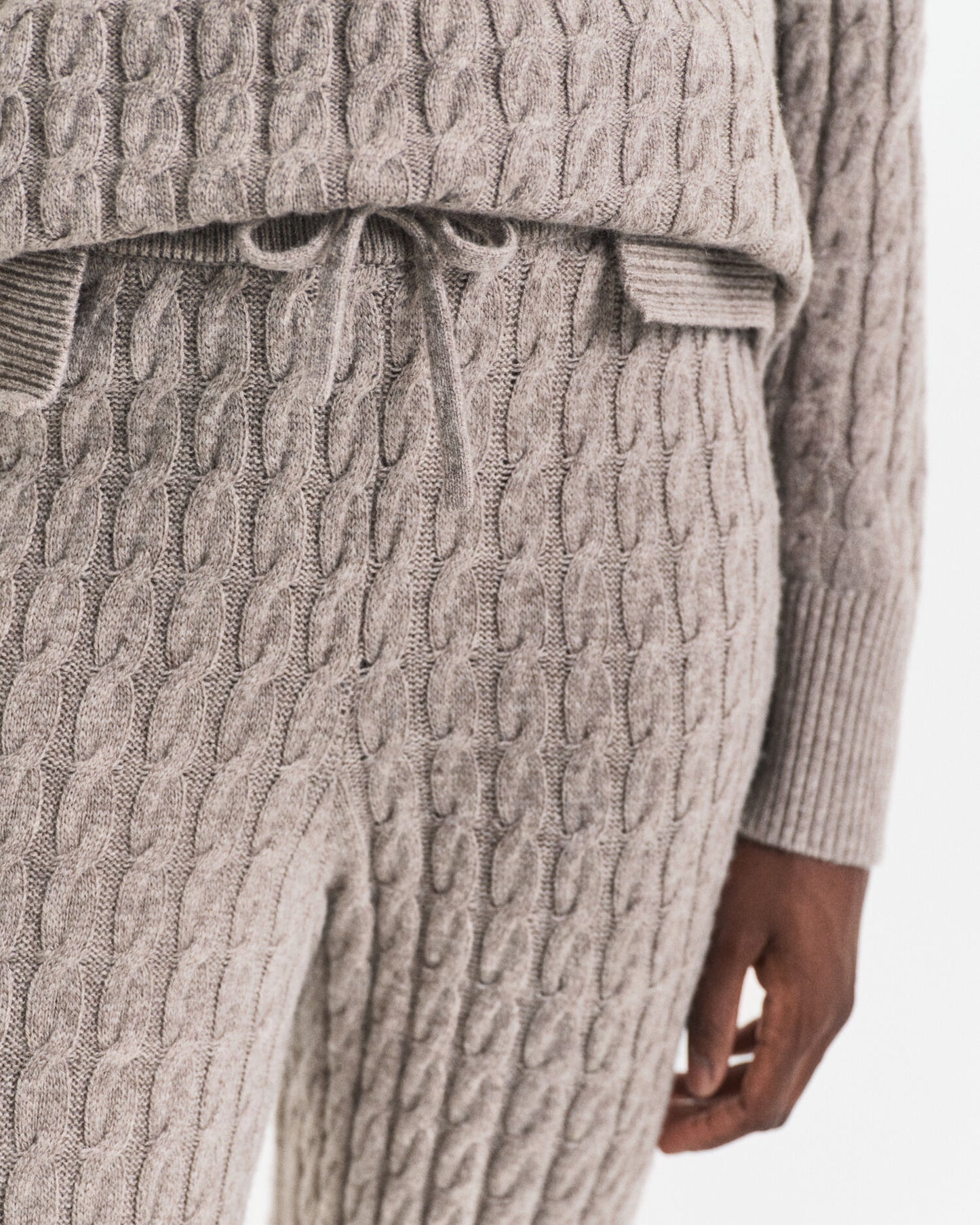 Pantalon en maille torsadée de laine