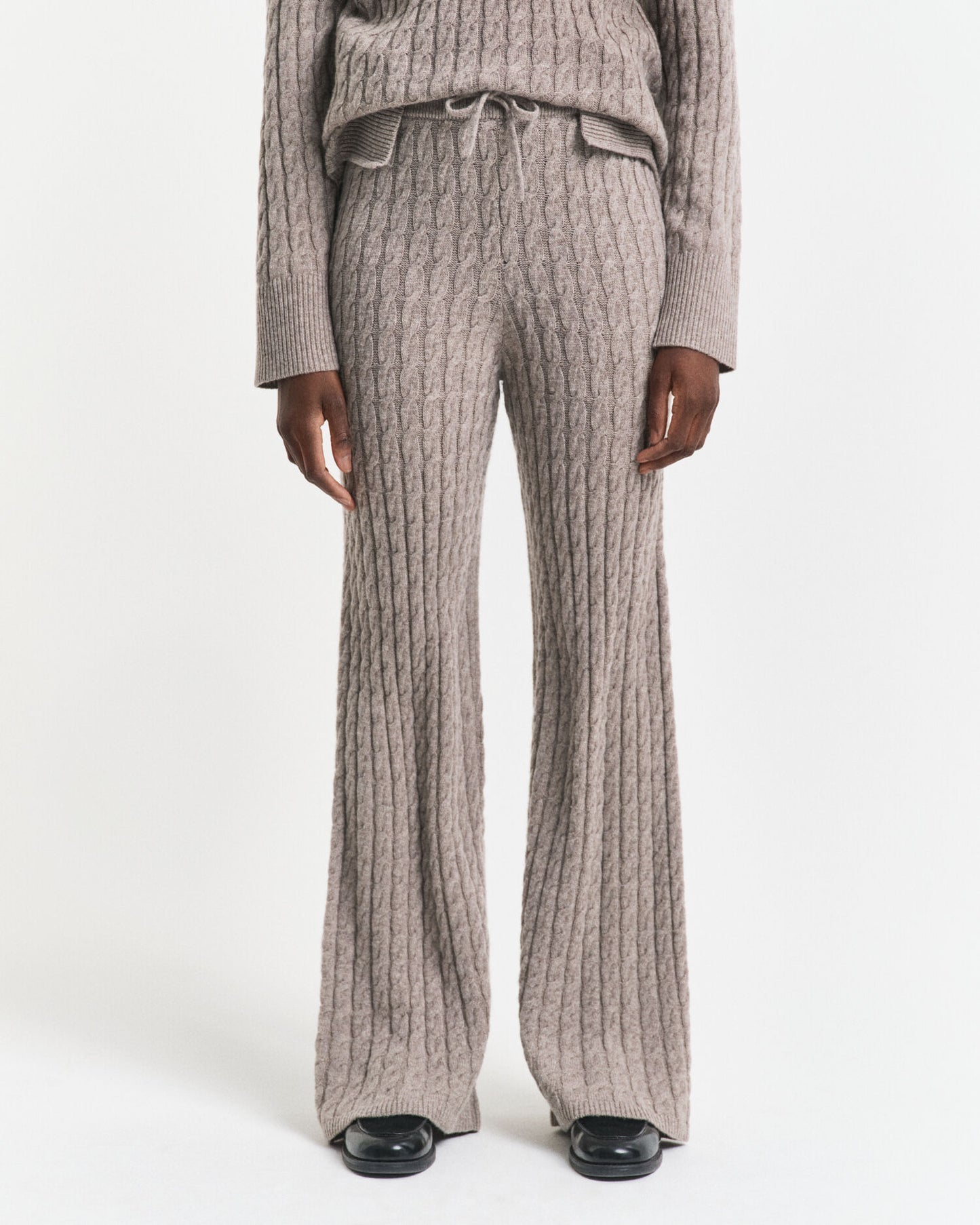 Pantalon en maille torsadée de laine