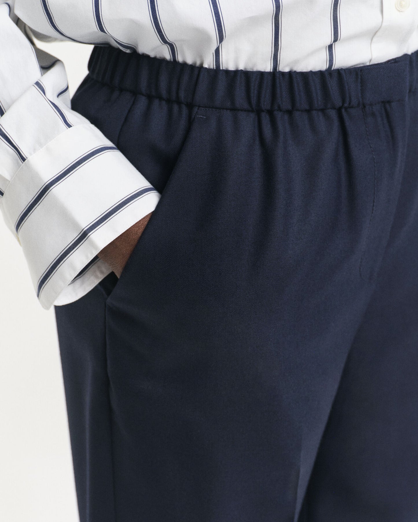 Pantalon en laine mélangée à enfiler