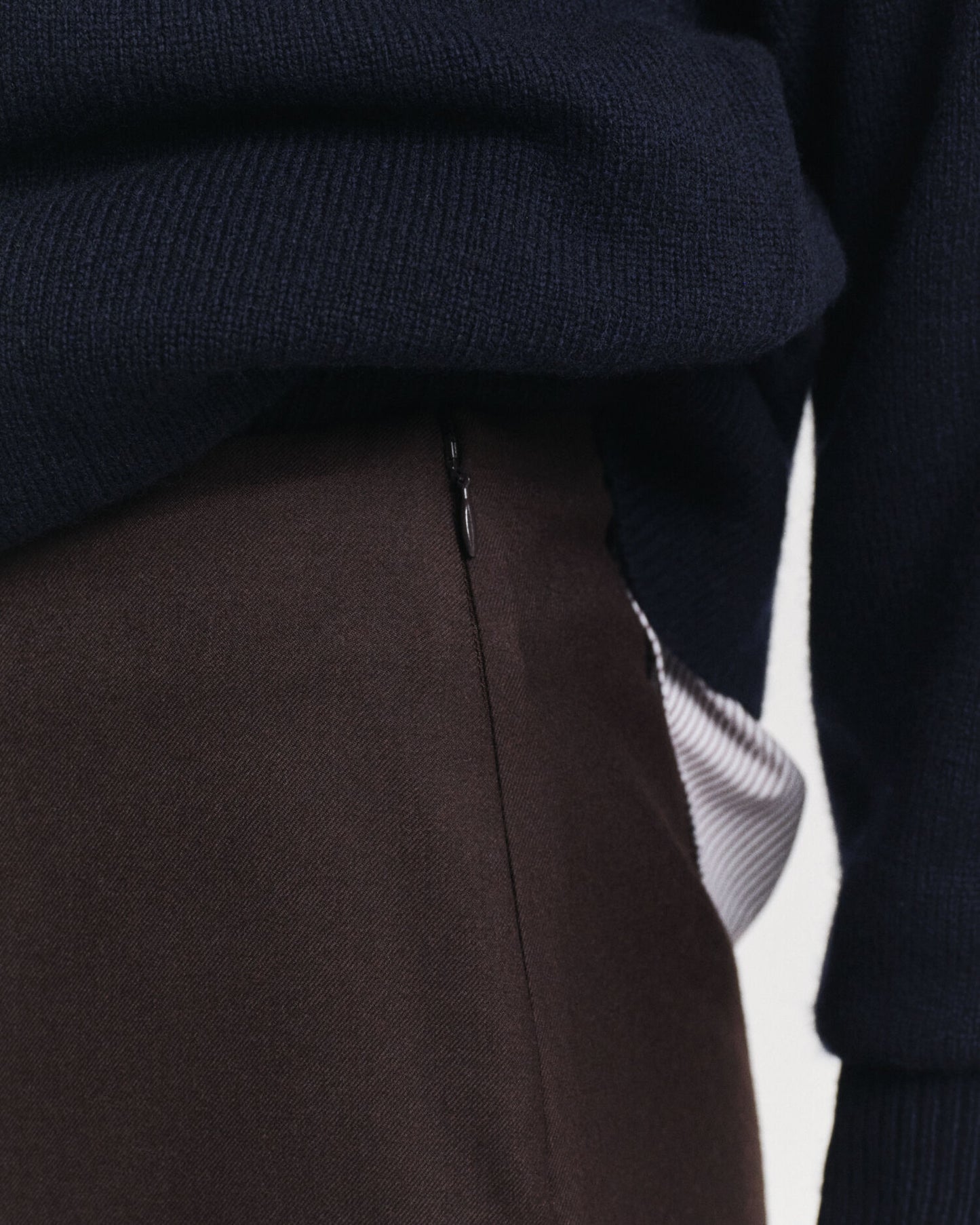 Jupe crayon midi en mélange de laine