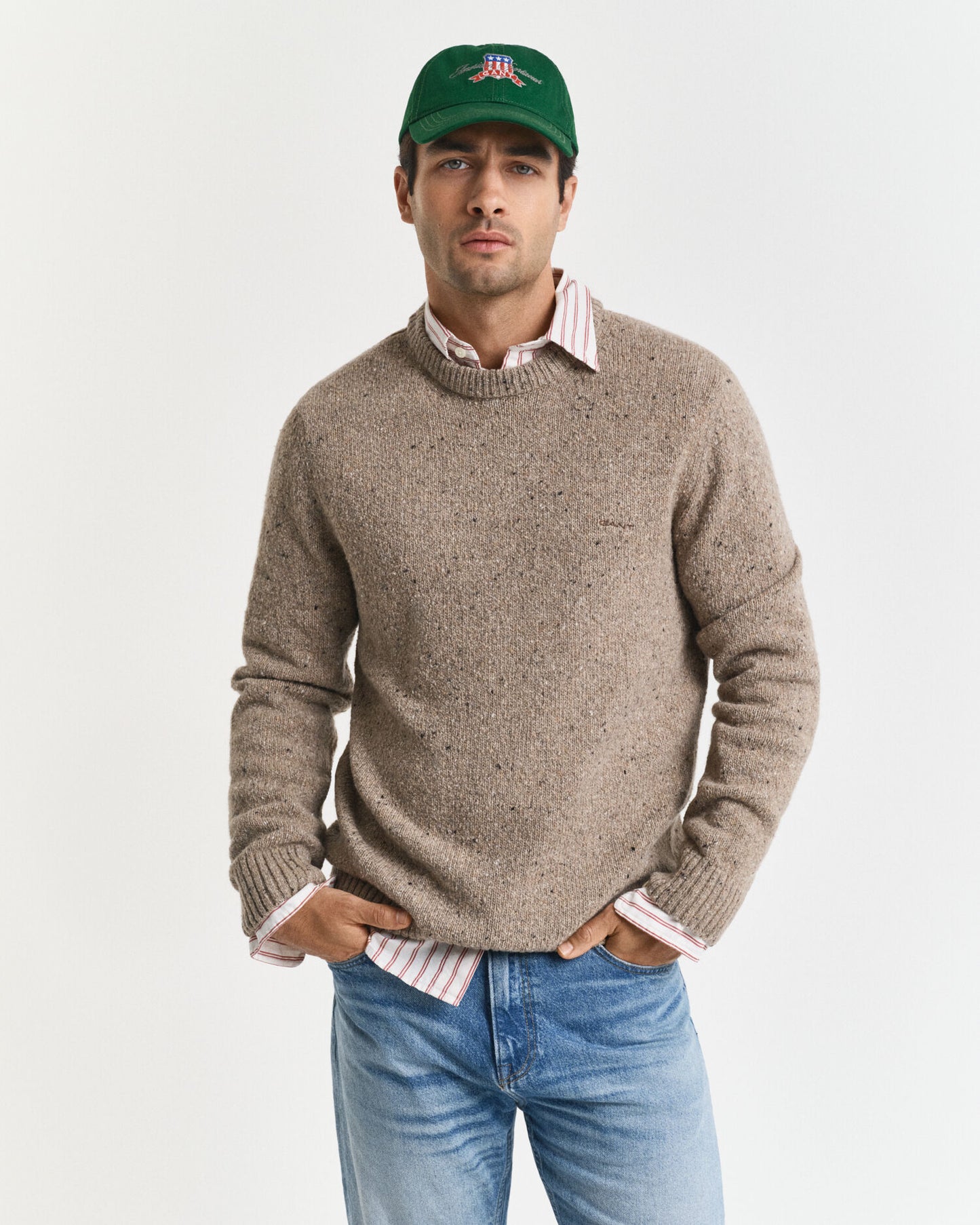 Pullover mit Rundhalsausschnitt aus Wollmischung mit Noppen
